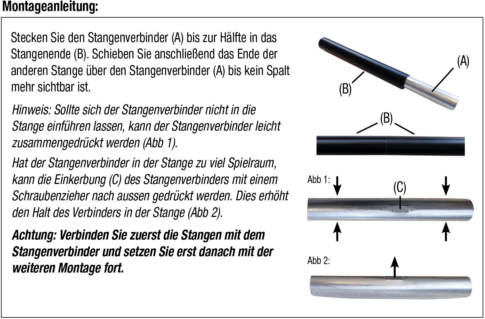 GARESA Stangenverbinder »Rundrohr 20mm«, (1 St.), Silberfarben