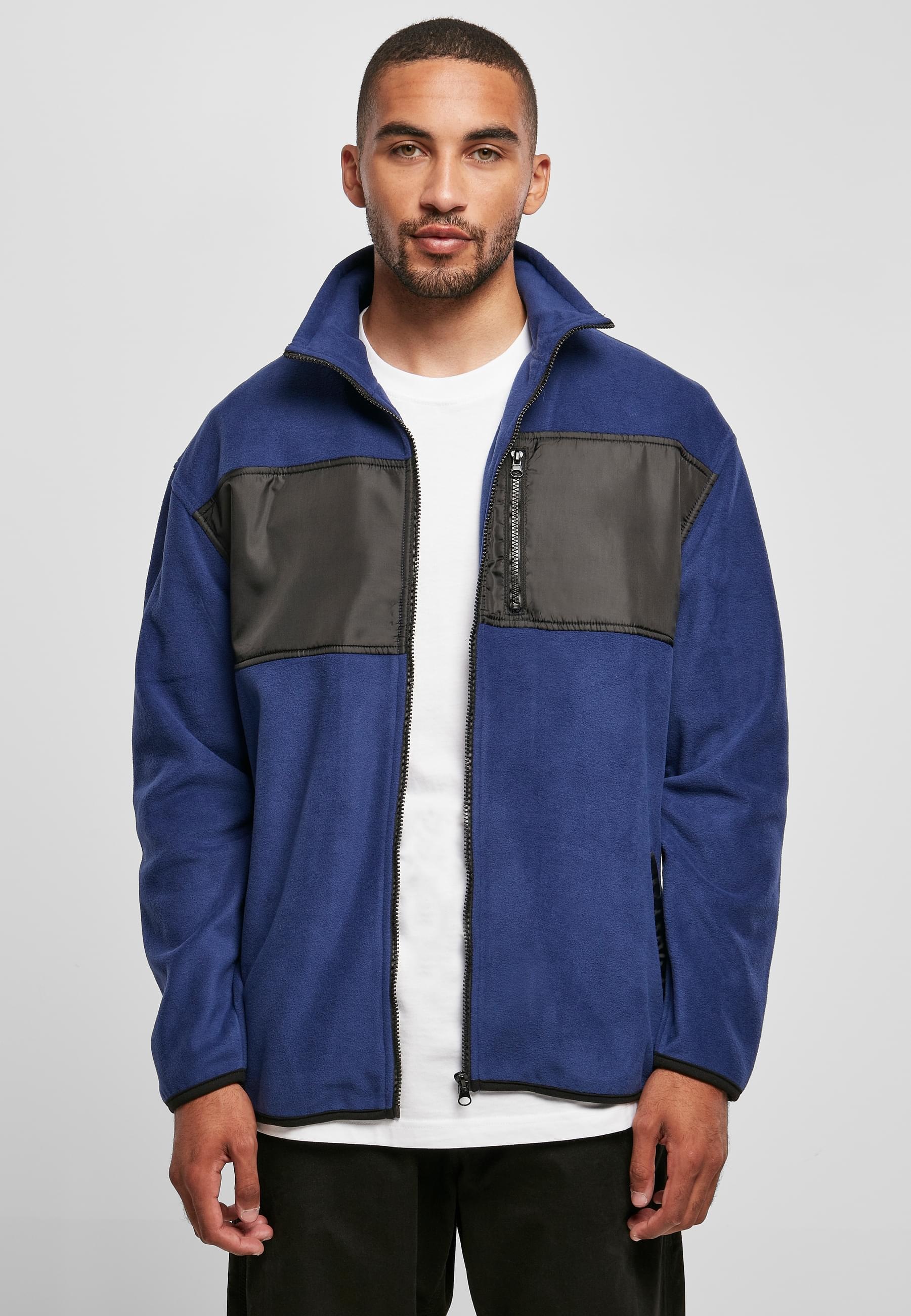 URBAN CLASSICS Fleecejacke »Urban Classics Herren Patched Micro Fleece Jacket«, (1 St.), ohne Kapuze