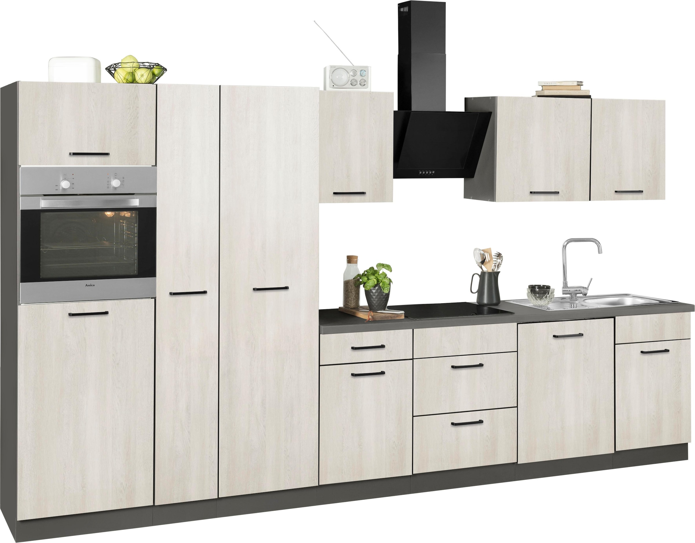 wiho Küchen Küchenzeile »Esbo«, mit cm E-Geräten, 360 Breite