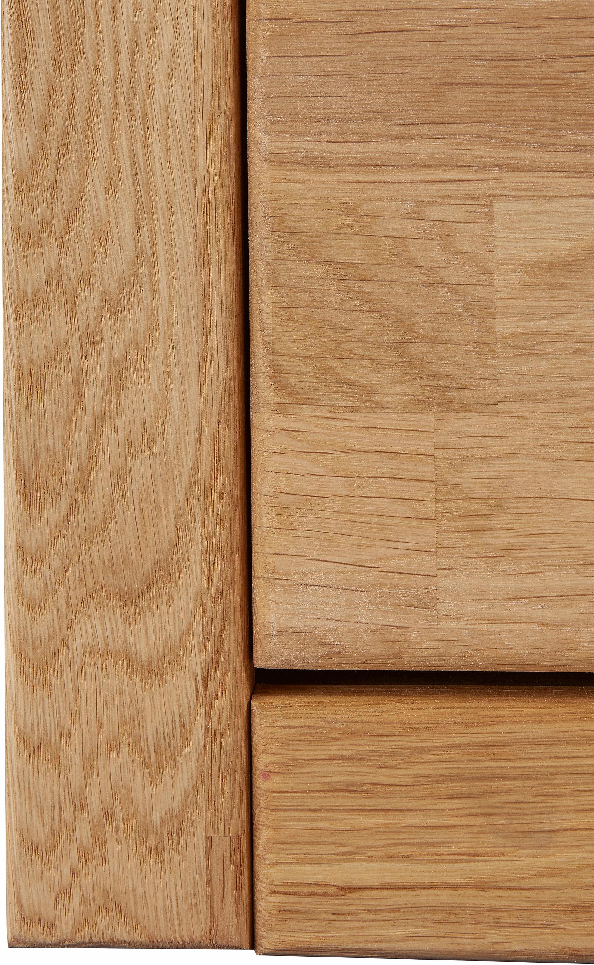 Home affaire Highboard »Ribe,130cm breit145cm hoch,Fronten Massivholz,12 Fächer«, Korpus aus Holzwerkstoff, Metall Griffe,Böden versetzbar