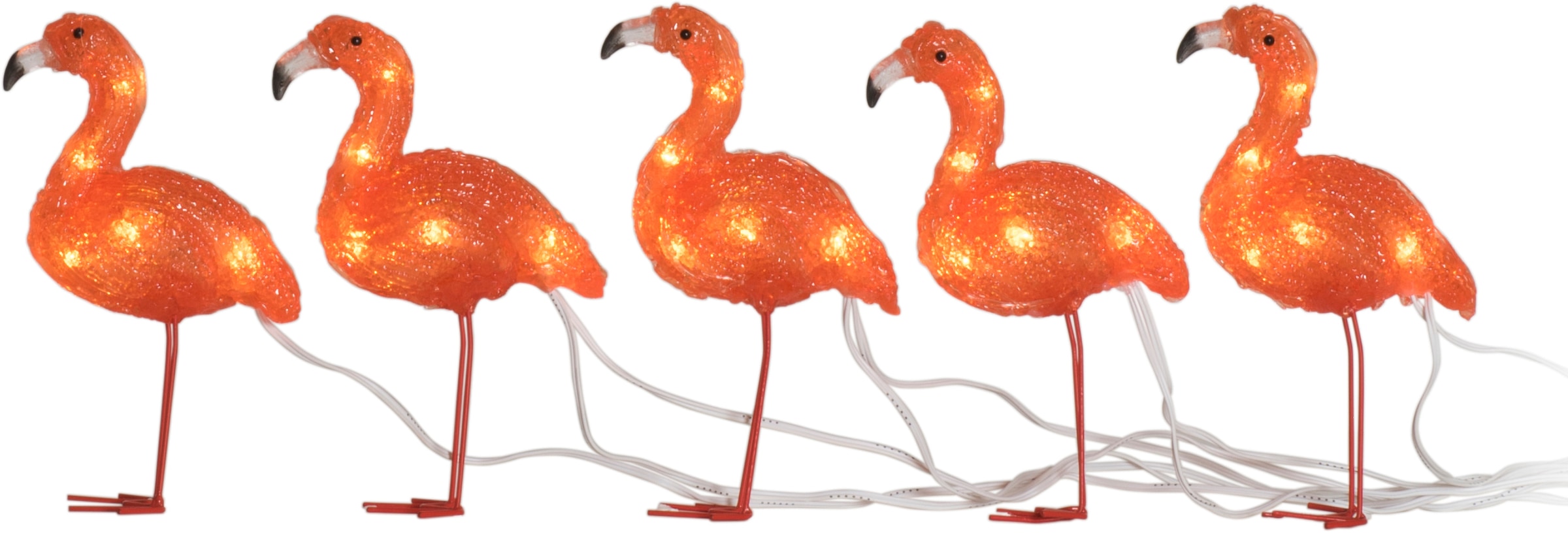 KONSTSMIDE Weihnachtsfigur, LED Acryl Flamingos, 5er-Set, 40  bernsteinfarbene Dioden | BAUR | Dekofiguren