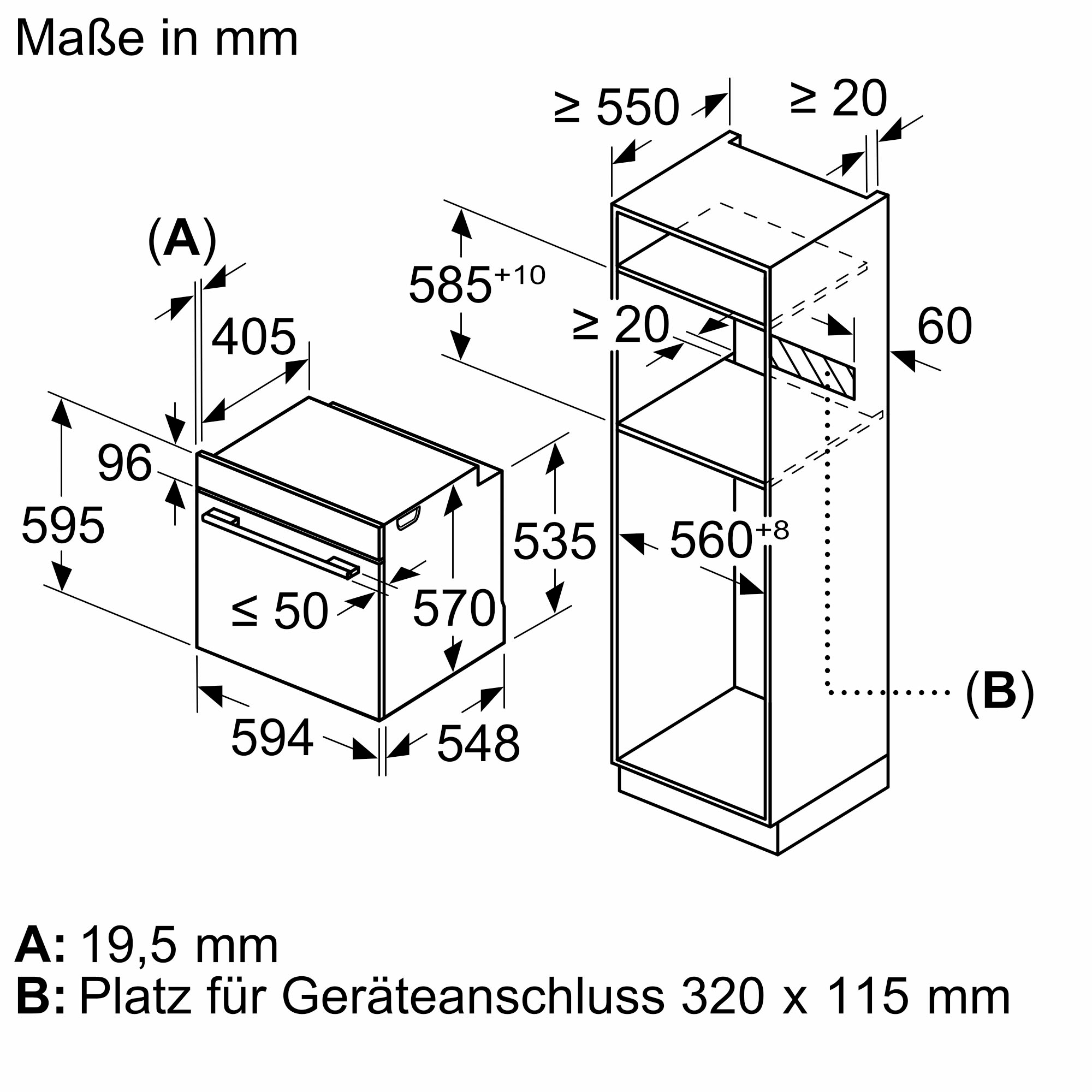 BOSCH Backofen-Set »HBD230CR63«, mit Teleskopauszug nachrüstbar, 3D Heißluft
