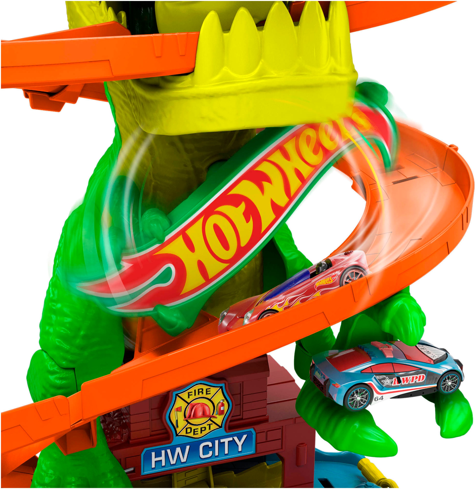 Hot Wheels Autorennbahn »Hot Wheels City T-Rex-Schlacht«
