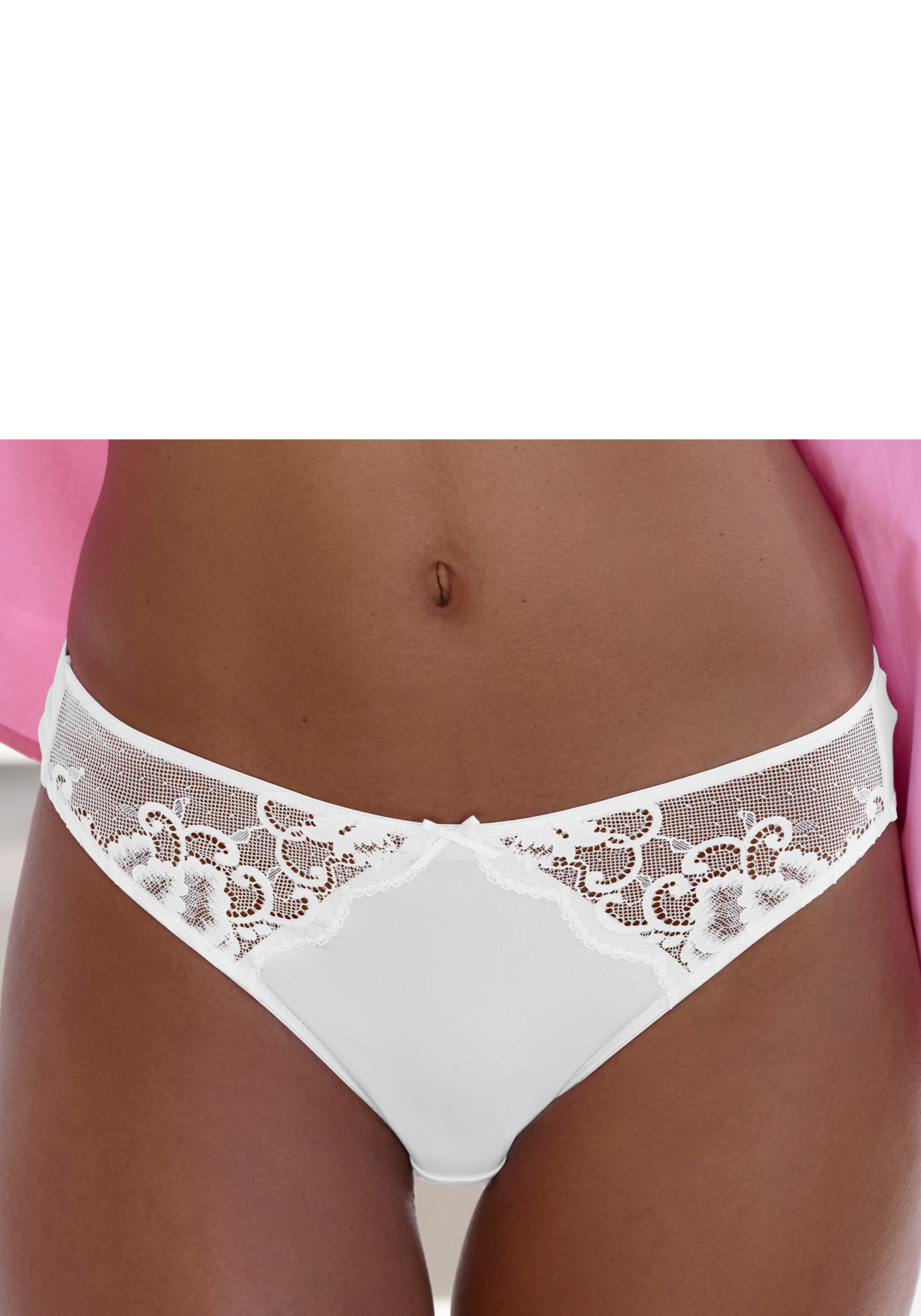 petite fleur by Lascana Slip Packung, 3 Stück, mit floraler Spitze und weichem Microtouch