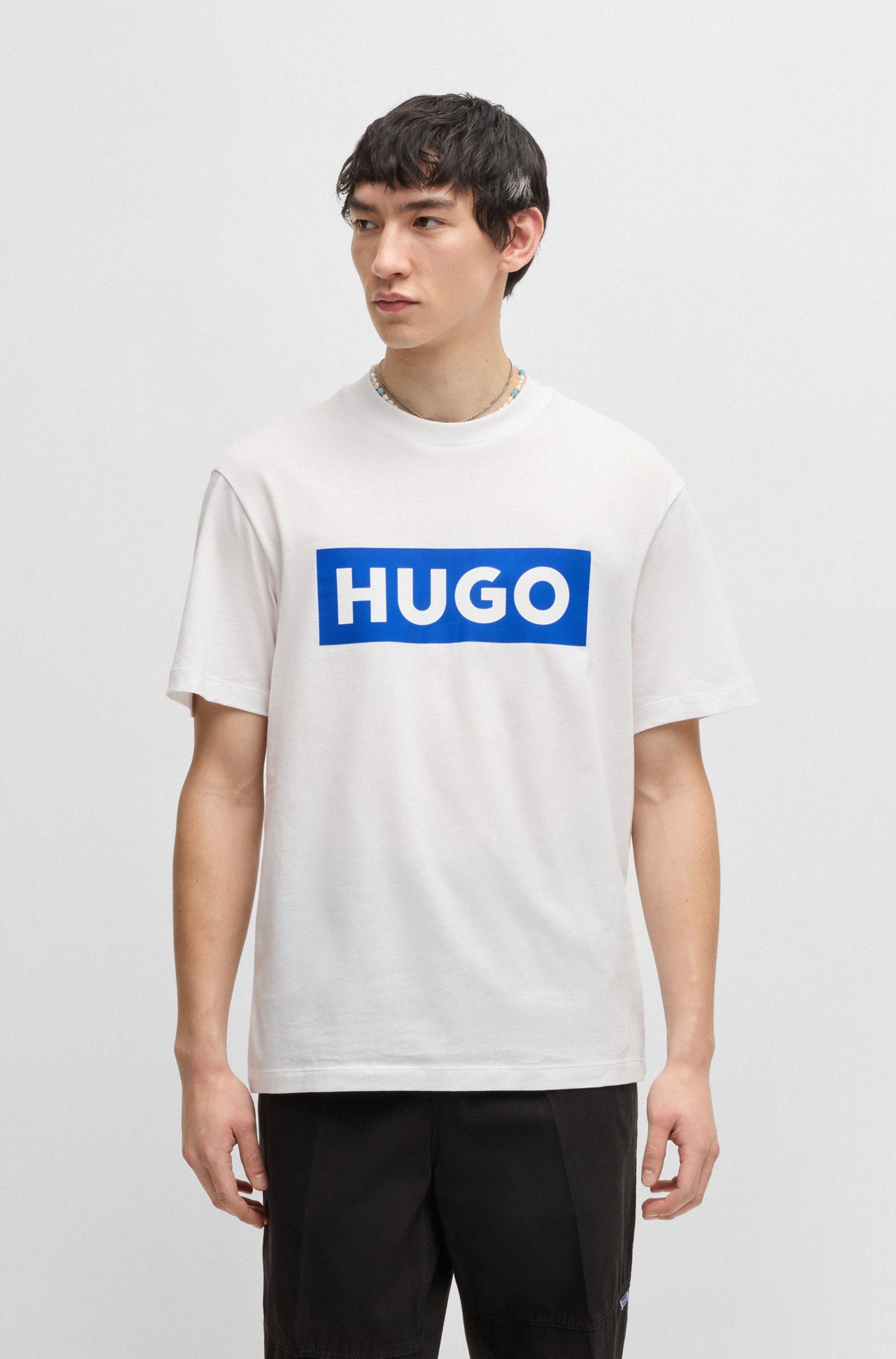 HUGO T-Shirt "Nico" mit großem Logo-Print, Unisex