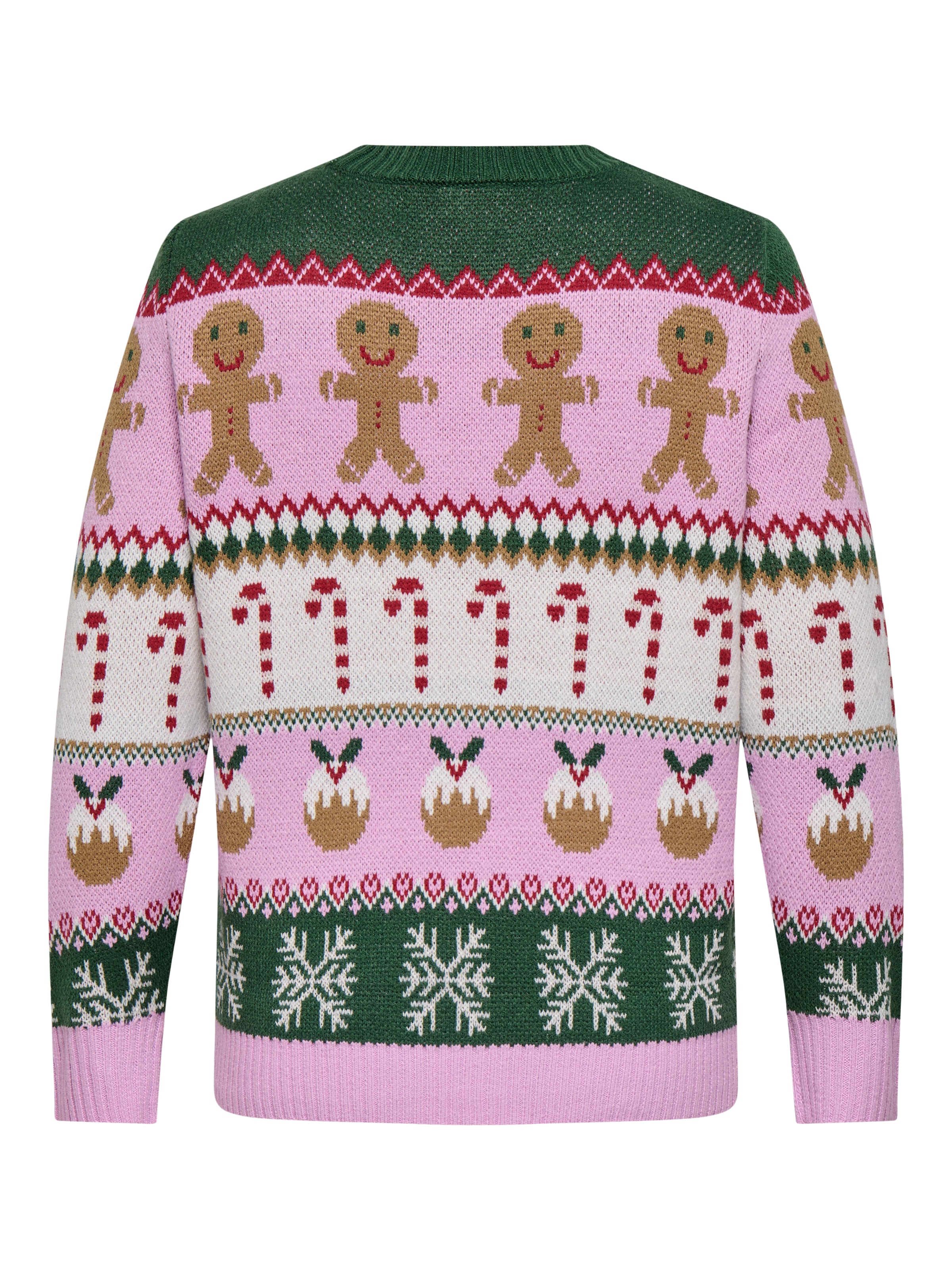 ONLY CARMAKOMA Weihnachtspullover »CARXMAS HO LS O-NECK KNT« Kunstfaser, Weihnachtsmotiv