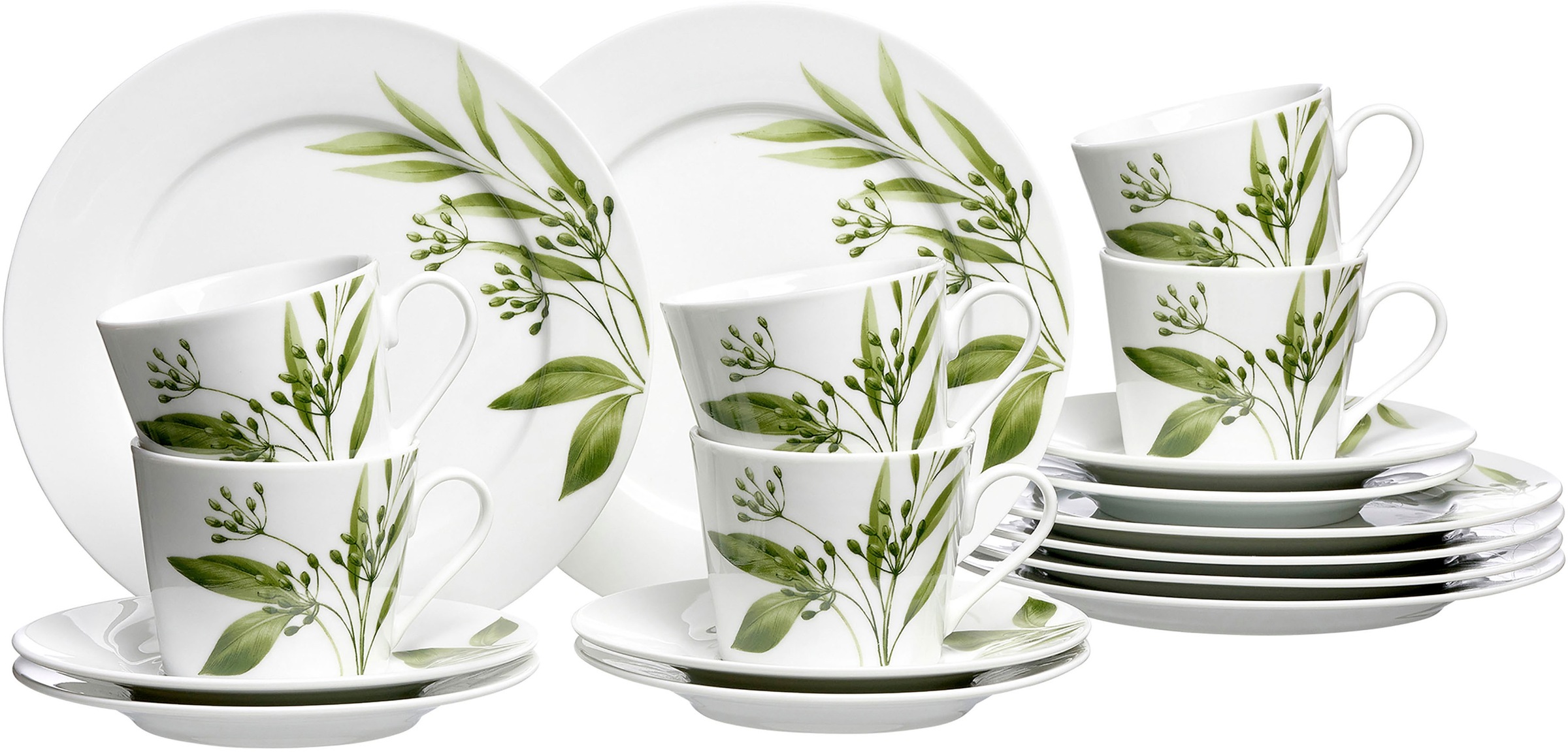 Ritzenhoff & Breker Kaffeeservice "Evora" Geschirr-Set mit Botanik-Motiv