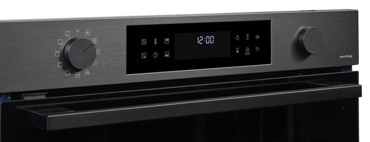 Samsung Pyrolyse Backofen Serie 4 »NV7B44503DB« mit Teleskopauszug nachrüstbar mit Pyrolyse-Selbstreinigung Dual Cook – 1 Ofen. Zwei Garräume. Max. Flexibilität. In matter Optik.