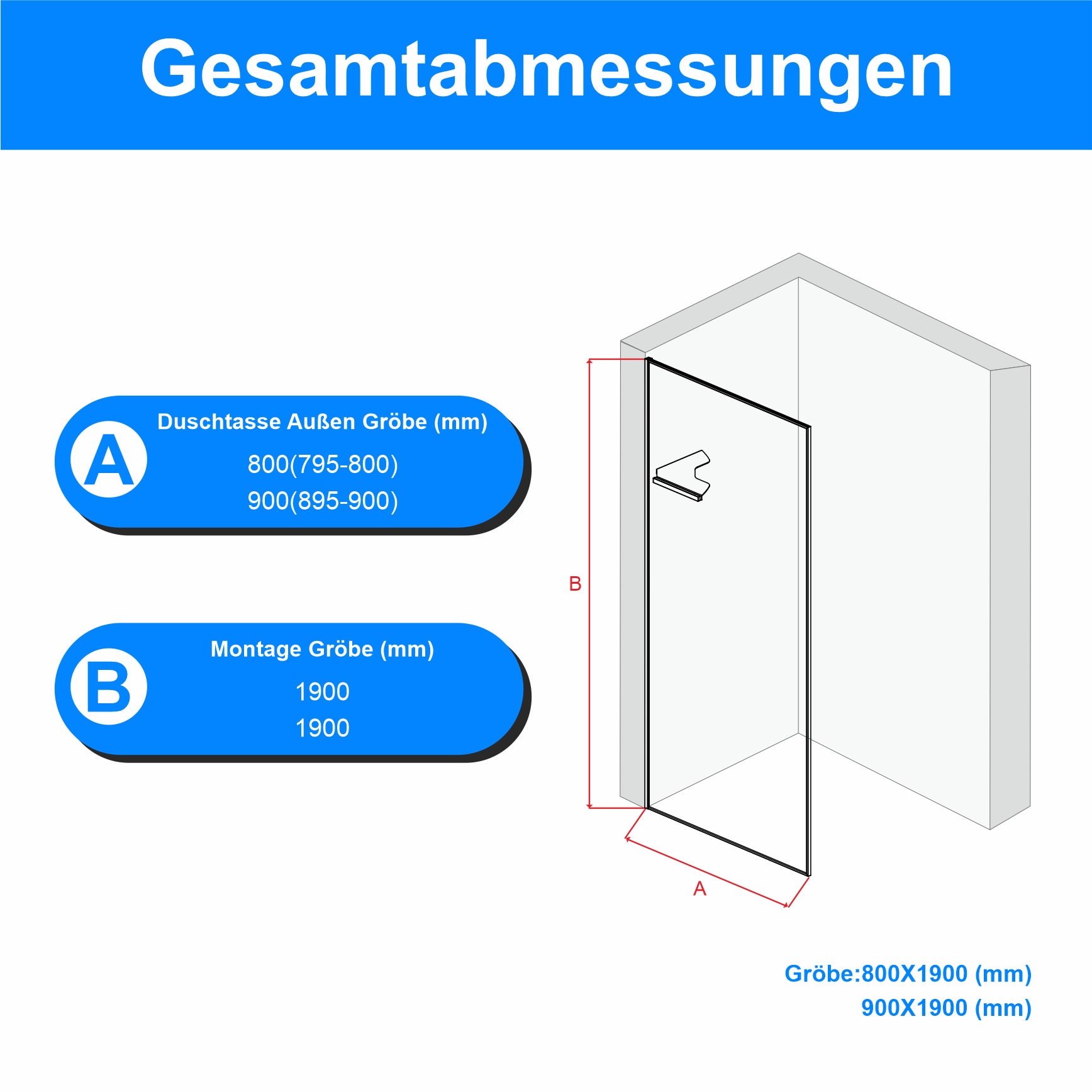 welltime Walk-in-Dusche »Frame Plus« Rundumrahmen aus hochwertigem Aluminium, Eckregal zur Stabilisierung