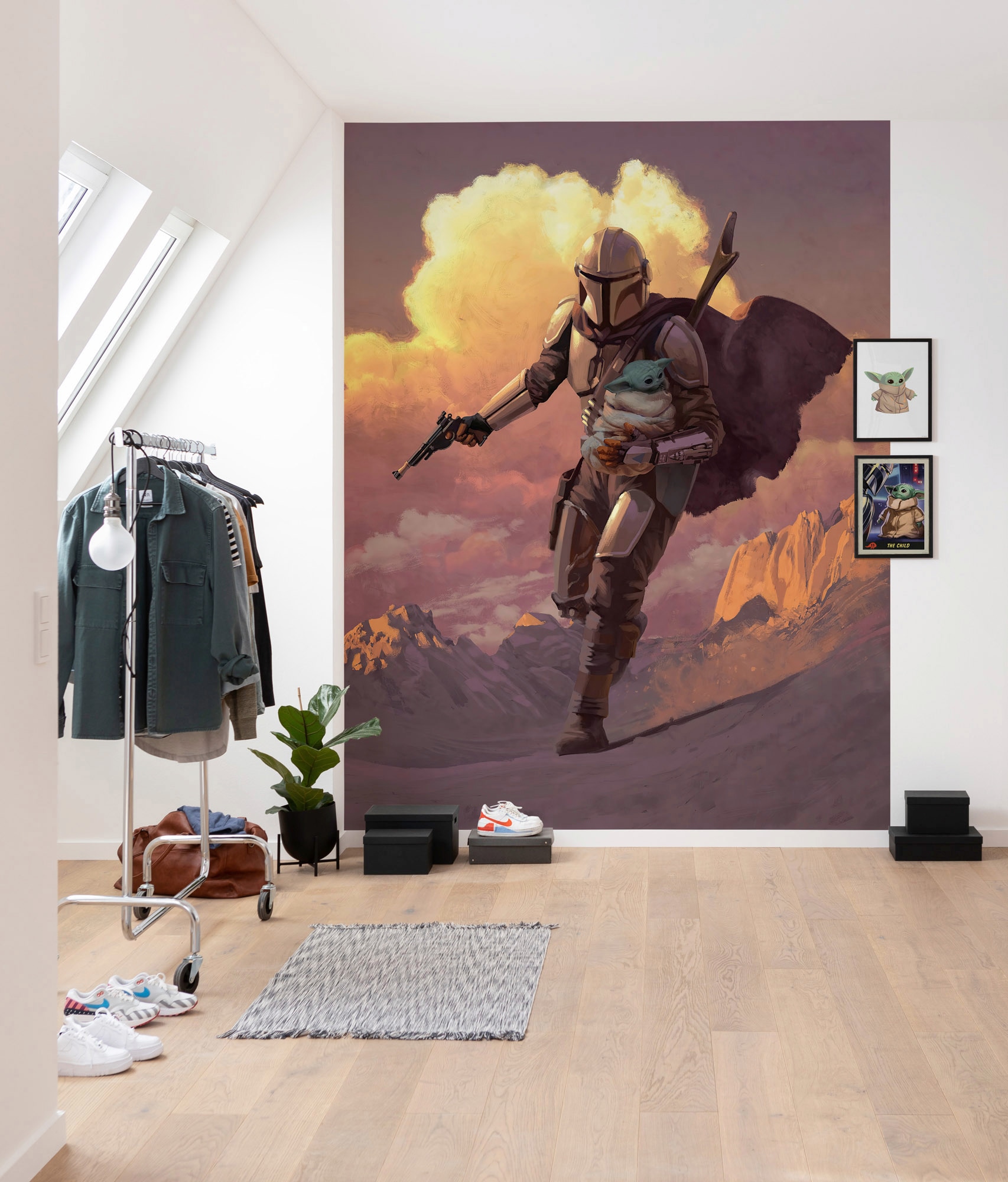 Komar Vliestapete »Digitaldruck Vlies -  Mandalorian Escape - Größe 200 x 280 cm« bedruckt glatt Kinderzimmer
