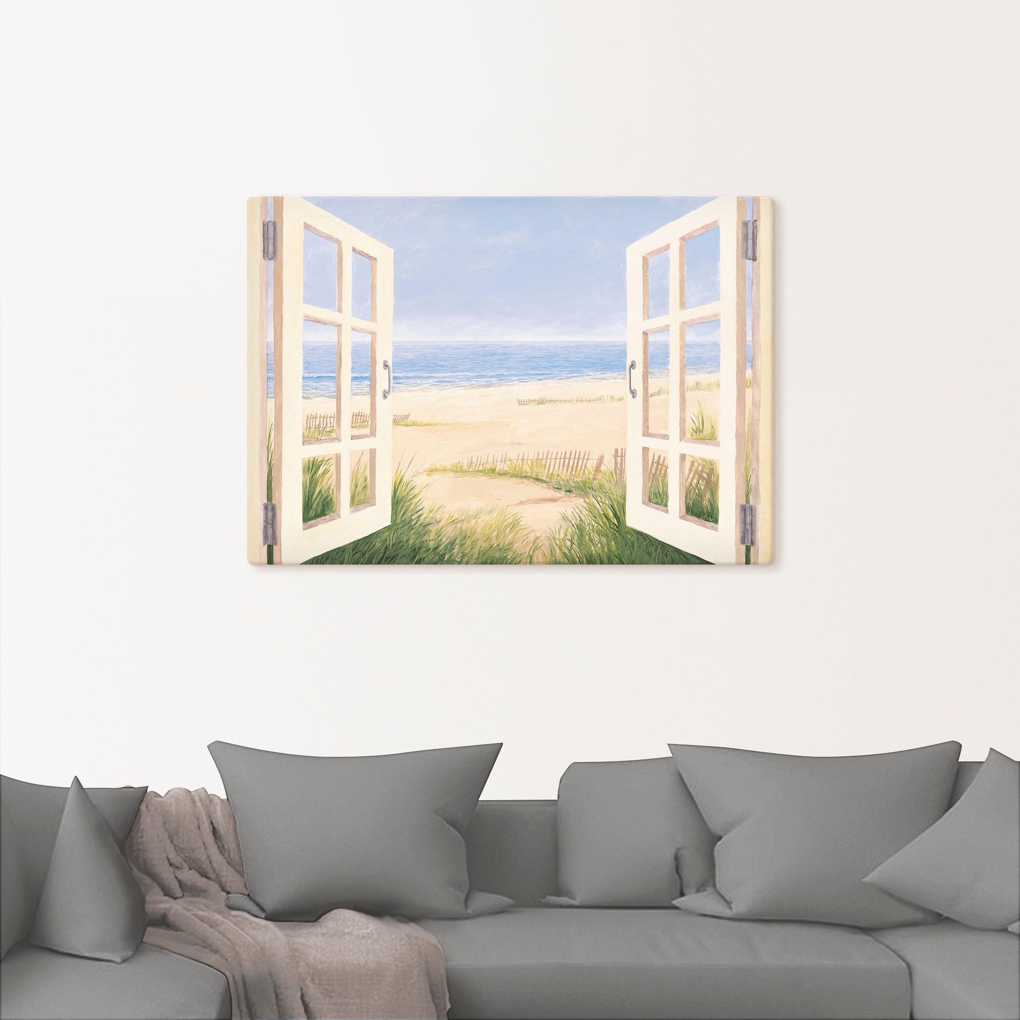 Artland Wandbild »Fensterblick Frühlingsmorgen«, Fensterblick, (1 St.), als Alubild, Outdoorbild, Leinwandbild, Wandaufkleber, versch. Größen