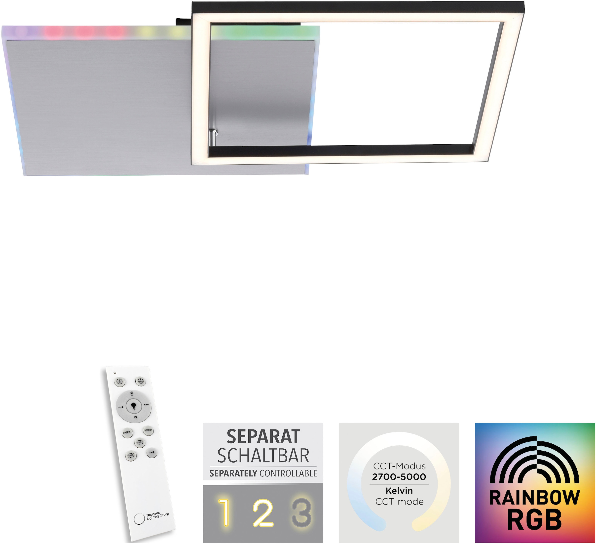 JUST LIGHT LED Deckenleuchte »RENDA« LED-Board 1 Stk. warmweiß - kaltweiß