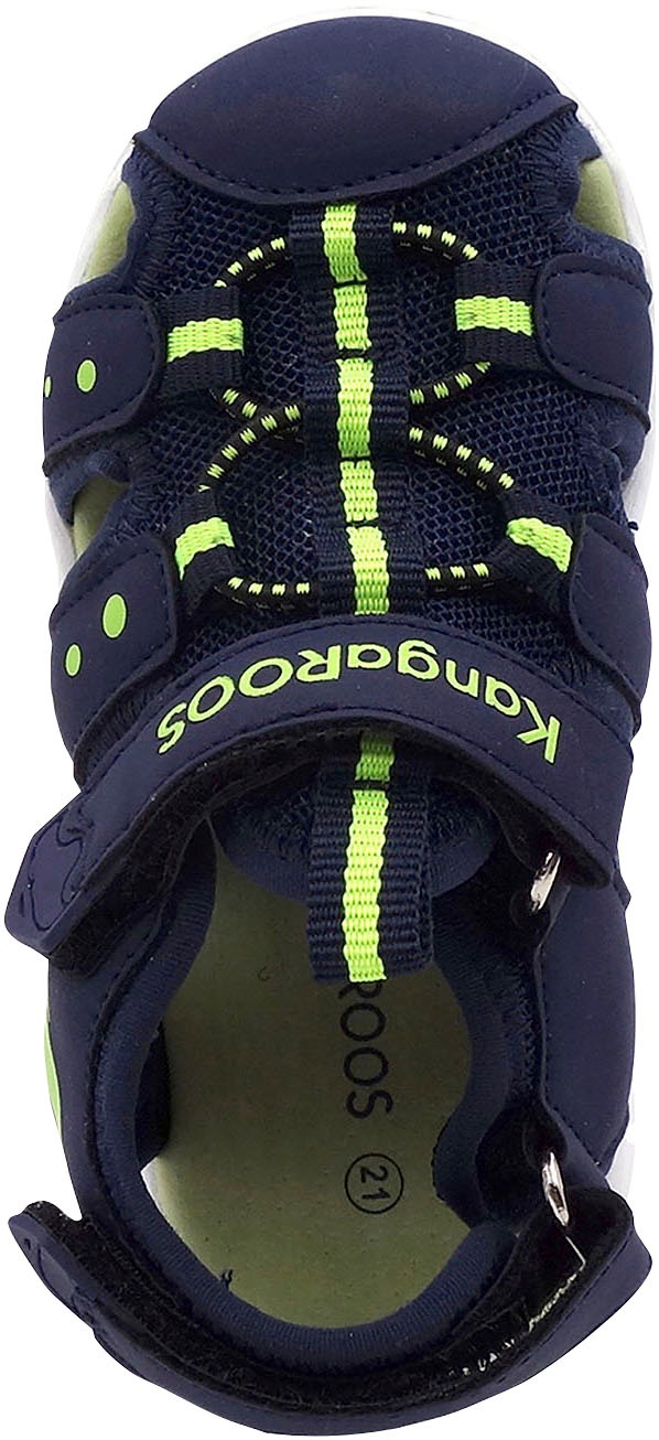 Sandale KANGAROOS "K-Mini", Mädchen, Gr. 24, blau (navy, lime), Synthetik, Textil, Schuhe Sandale, mit Klettverschluss 3