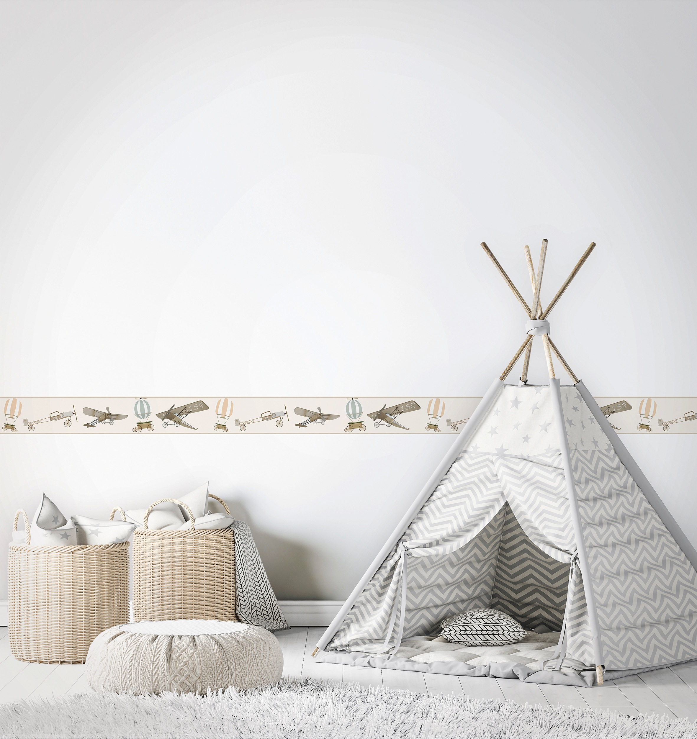 Marburg Kindertapete, matt, Flugzeug, moderne Tapete für Wohnzimmer Schlafzimmer Küche