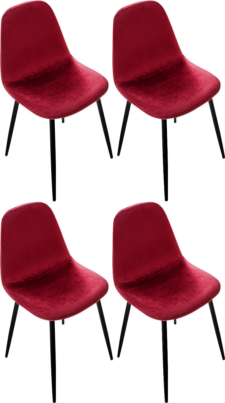 Paroli Polsterstuhl »Skadi«, (Set), 4 St., Velourstoff fein, (2 oder 4 Stück), mit Veloursbezug und in 2 Gestellfarben