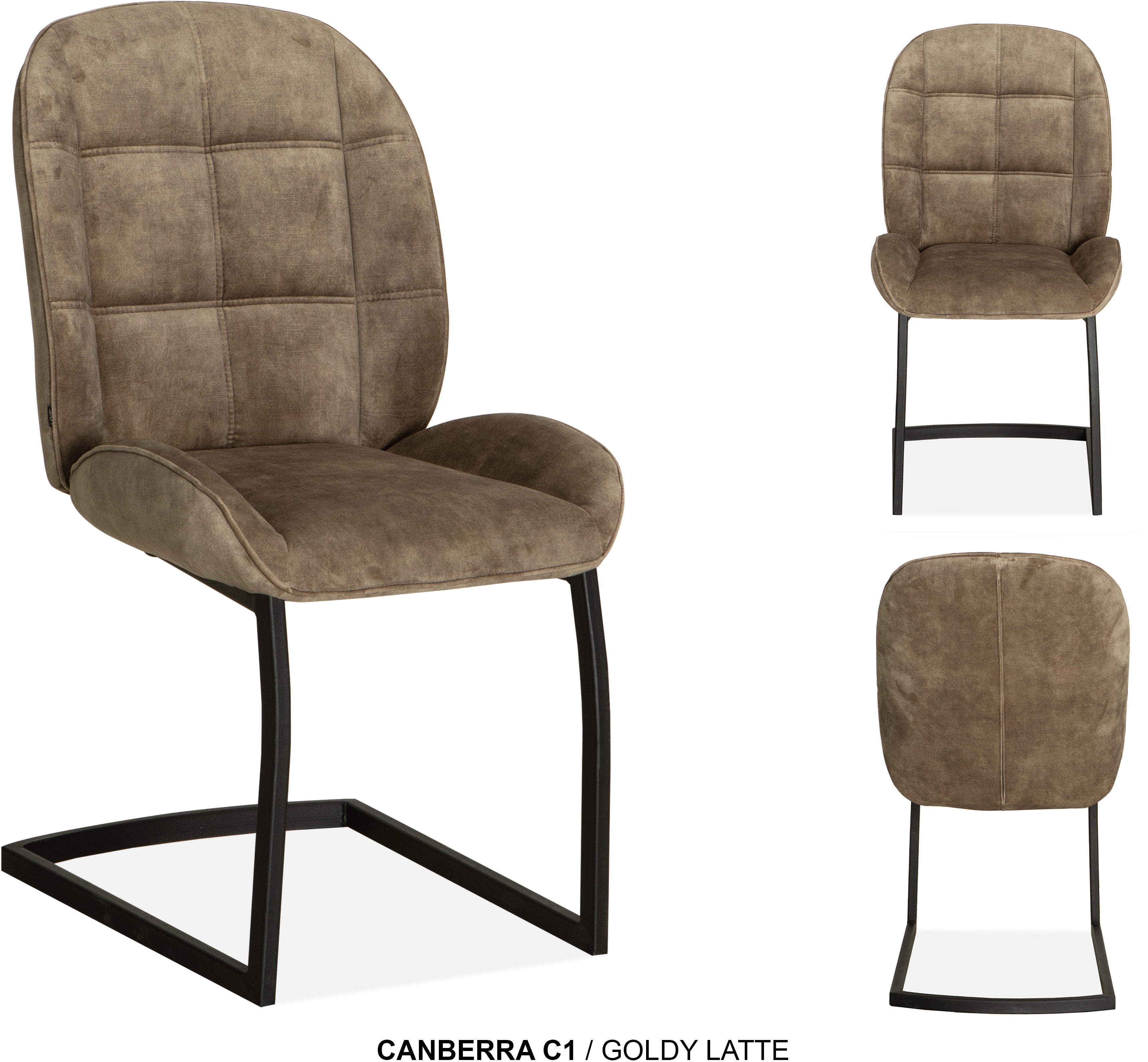 Thumbnail - OMG Design Esszimmerstuhl "Canberra" (Set) 2 Stk.Esszimmerstuhl, pflegeleichter Samtvelour Bezug