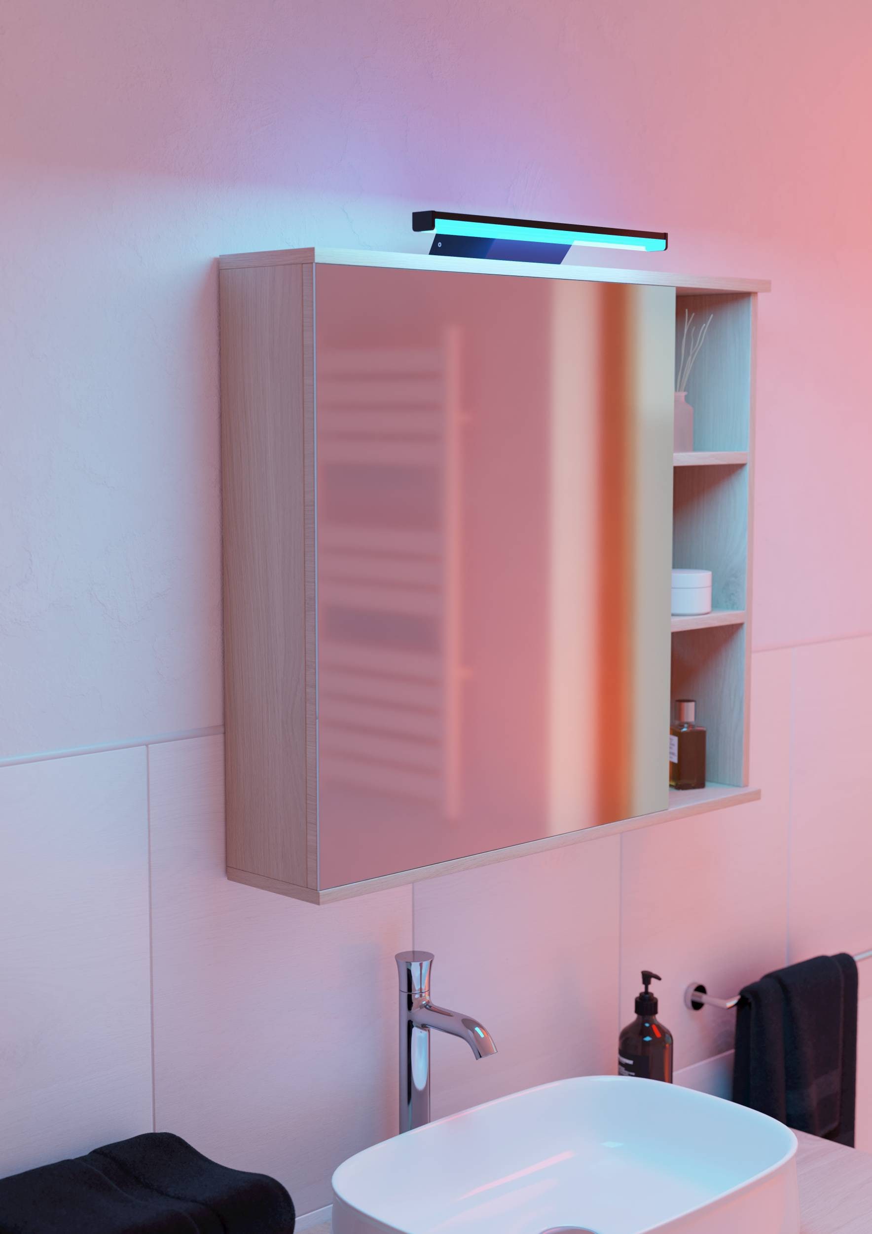 EGLO Spiegelleuchte »Regello-Z Spiegelleuchte, ZigBee 3.0, Bad Wandlampe, IP44, Lampe« LED-Modul 1 Stk. Kaltweiß | RGB