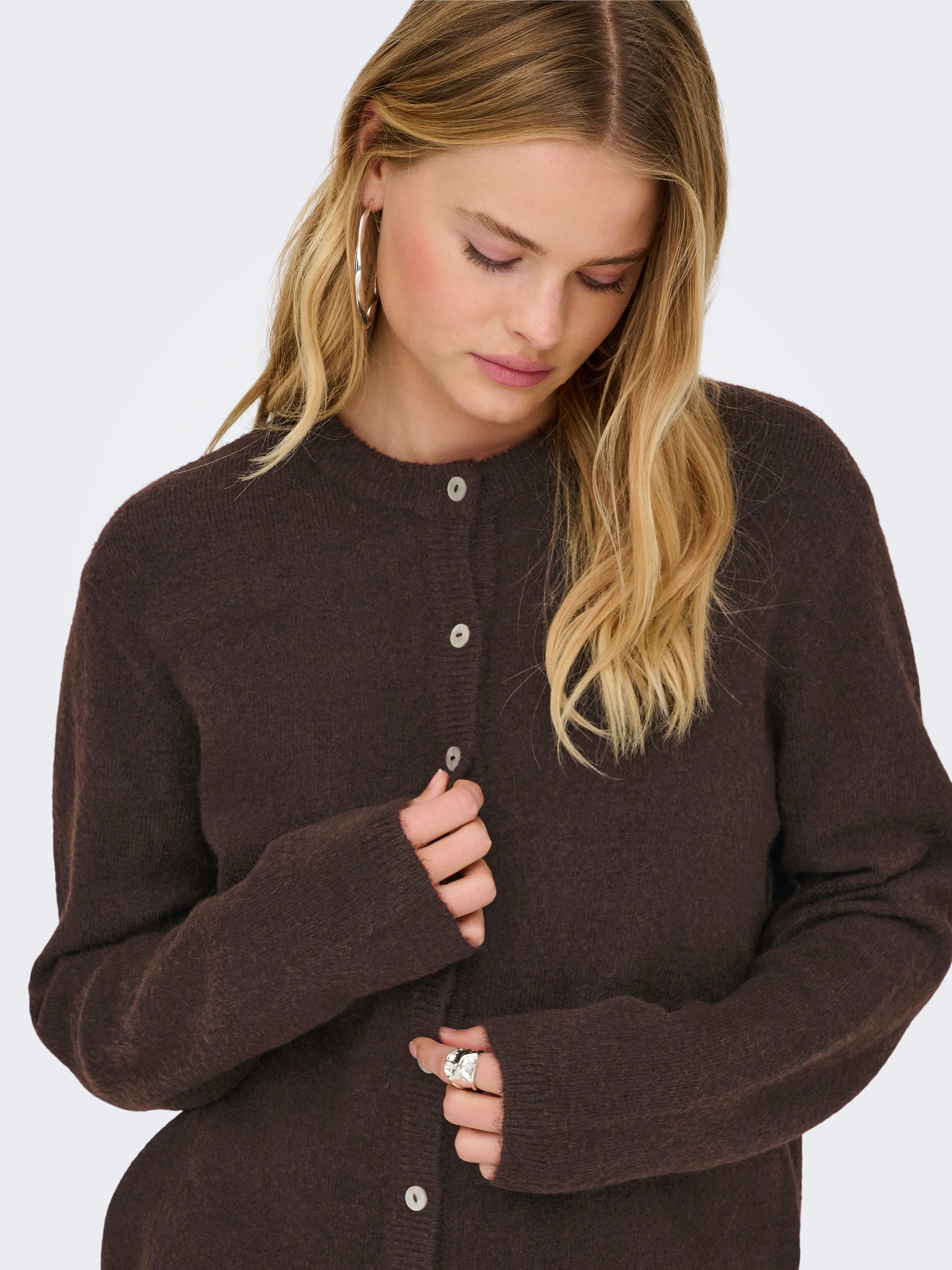 Thumbnail - ONLY Strickjacke "ONLSIMONI L/S O-NECK CARDIGAN KNT NOOS" Materialmix, relaxed fit