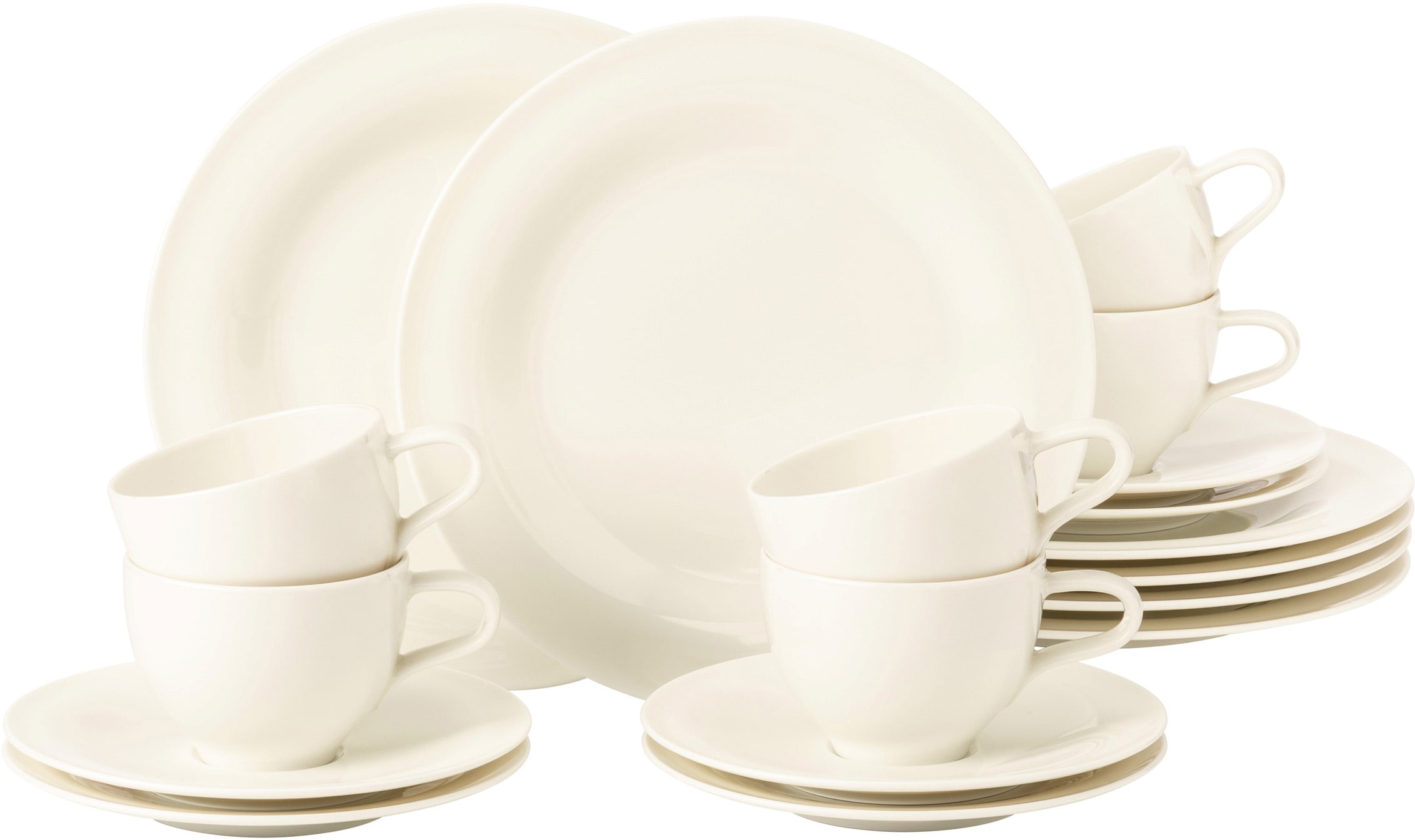 Seltmann Weiden Kaffeeservice »Geschirr-Set, Service Medina«, (Set, 18 tlg.), cremefarbene Optik, Made in Germany, 18 Teile, für 6 Personen