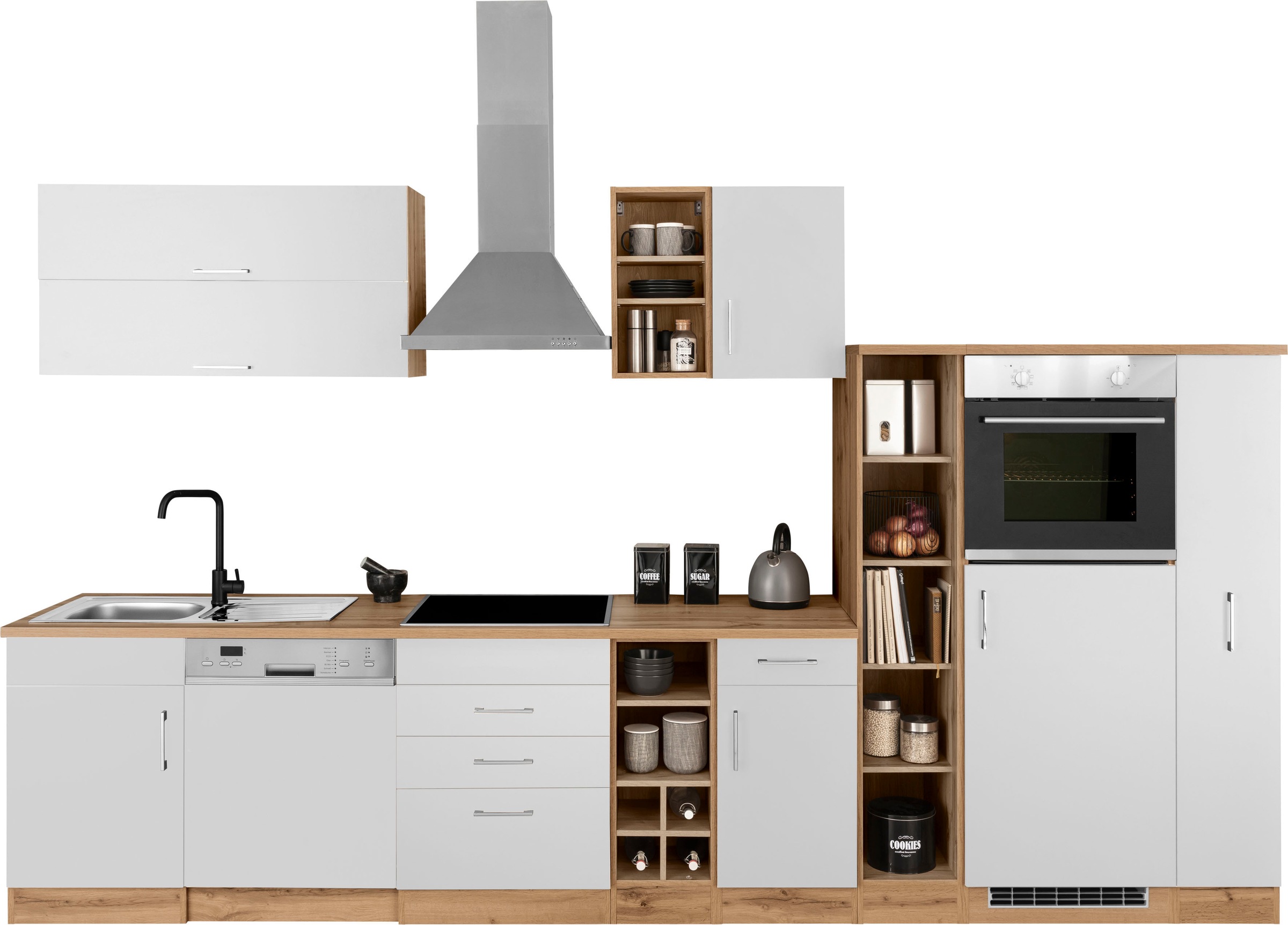 Küchenzeile »Colmar«, mit E-Geräten, Breite 360 cm