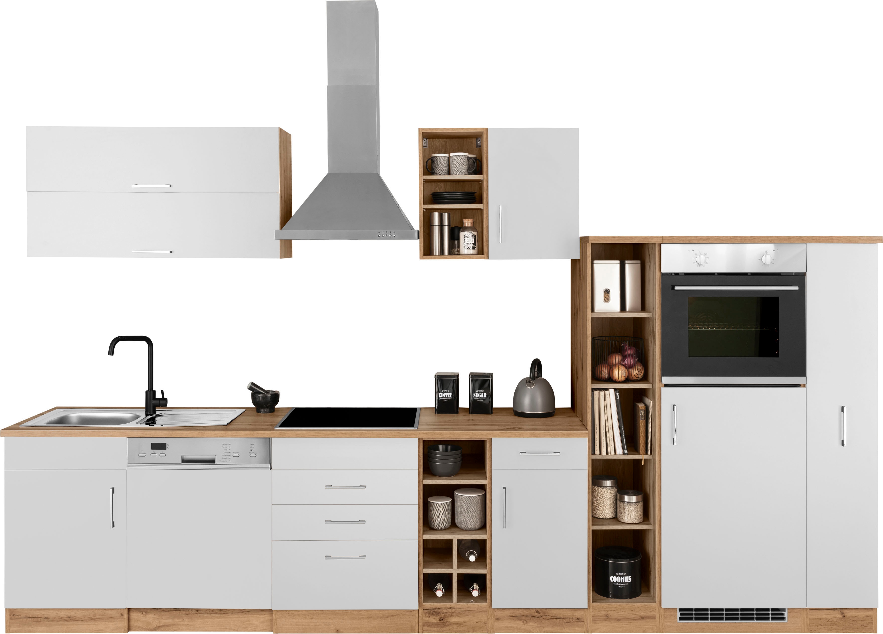 Preisvergleich für HELD MÖBEL Küchenzeile Colmar, mit E-Geräten, Breite 360  cm, aus Holzwerkstoff, SKU: 11642416 | Ladendirekt
