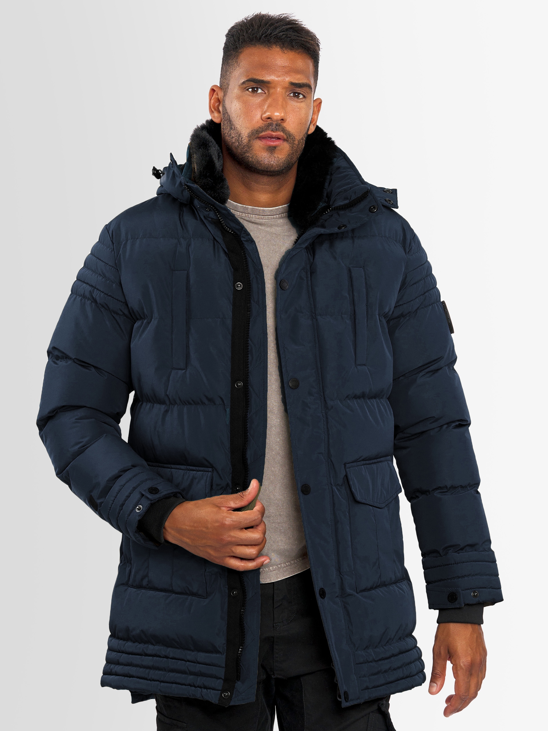 Alessandro Salvarini Winterjacke »ASVenico«, mit Teddyfelleinsatz