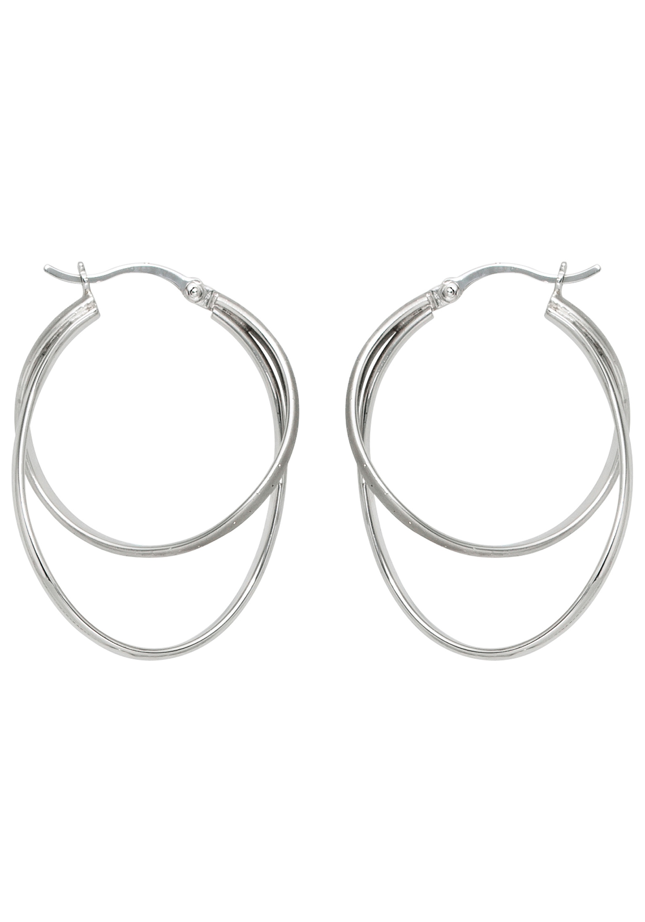 Paar Creolen JOBO, silber (silber 925), Ohrringe, Damen, Silber 925 (Sterlingsilber), 925 Silber 4