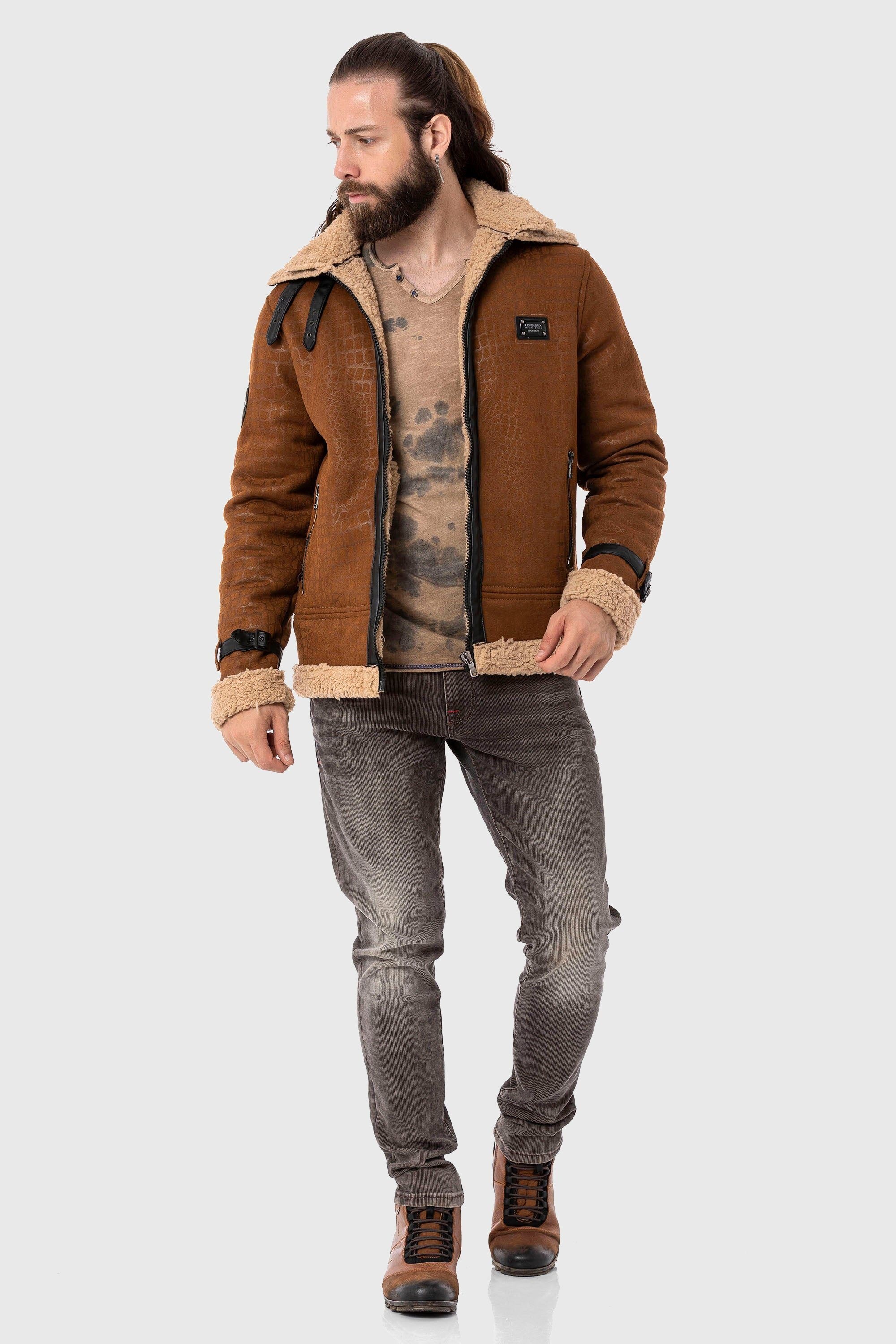 Cipo & Baxx Parka »Jacke«, ohne Kapuze, im Flieger-Look
