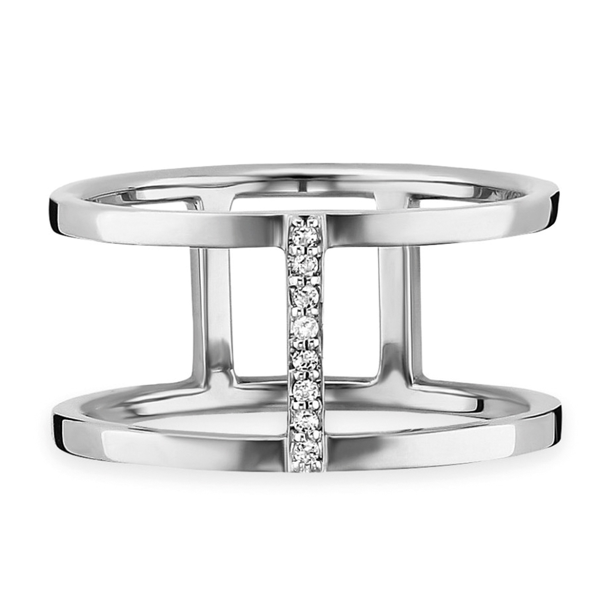 CAÏ Fingerring »925/- Sterling Silber rhodiniert Topas weiß«