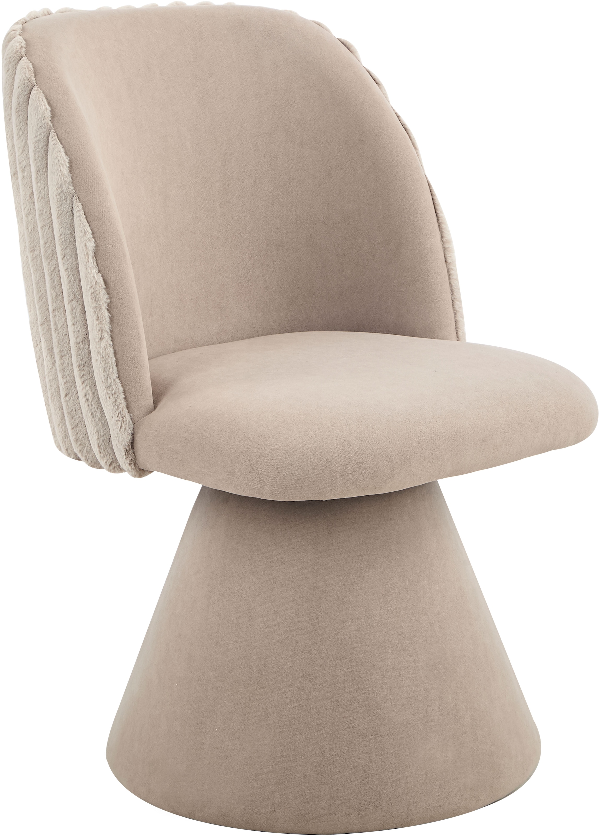 HELA Drehstuhl »BARI« (Set) 2 Stk.360° drehbar, Polsterfuß, Materialkombi, Außen Felloptik Innen Velvet