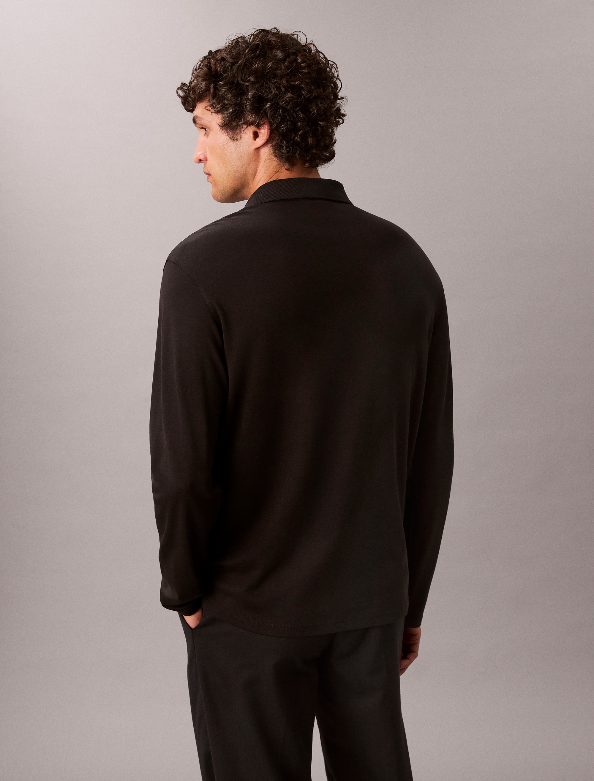 Calvin Klein Langarm-Poloshirt »LS SUPIMA COTTON SOLID POLO«, regular fit mit Rundhalsausschnitt