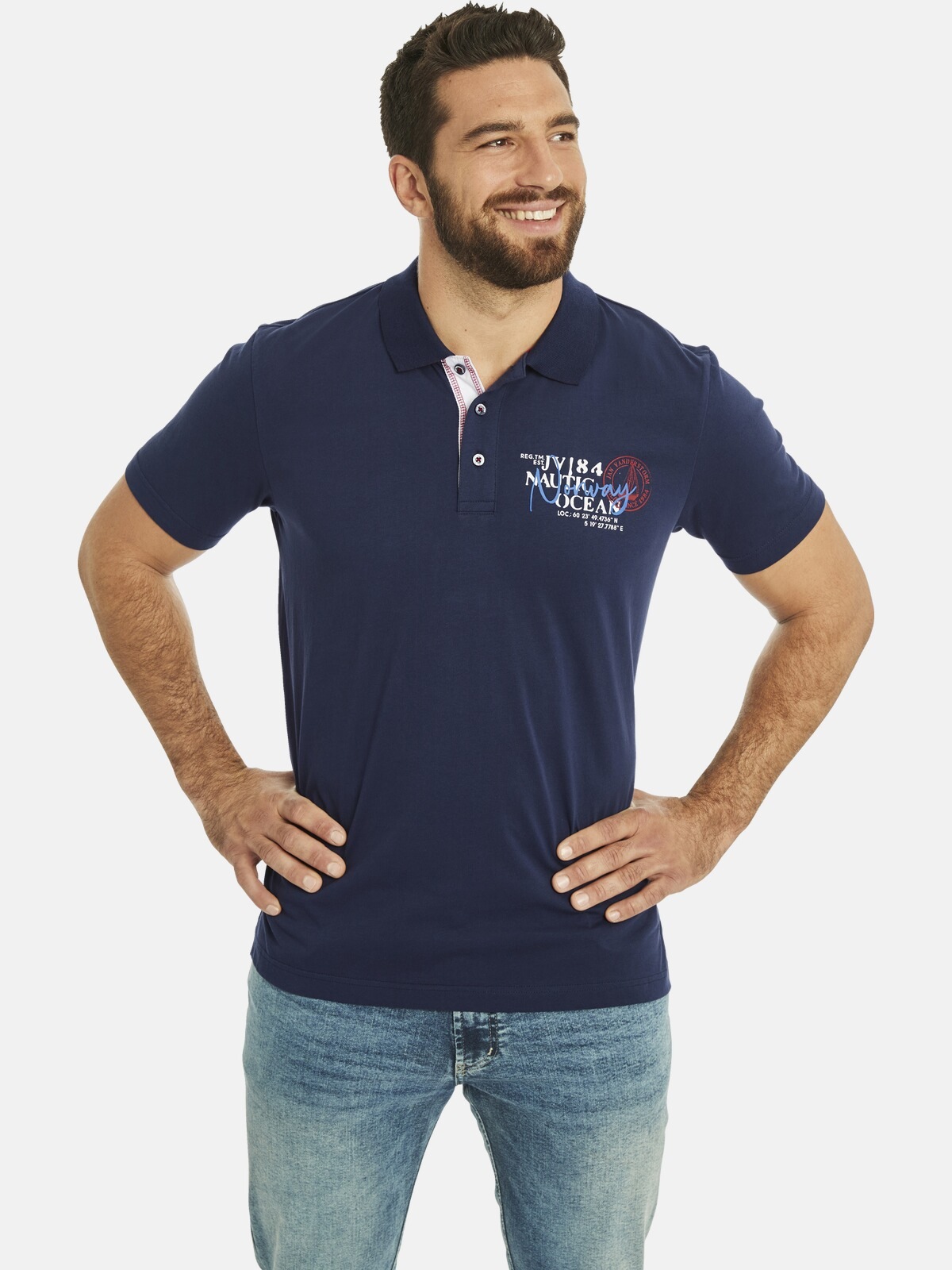 Jan Vanderstorm Poloshirt »Doppelpack Poloshirt DAGFINN«, (2 tlg.), in zwei Farben