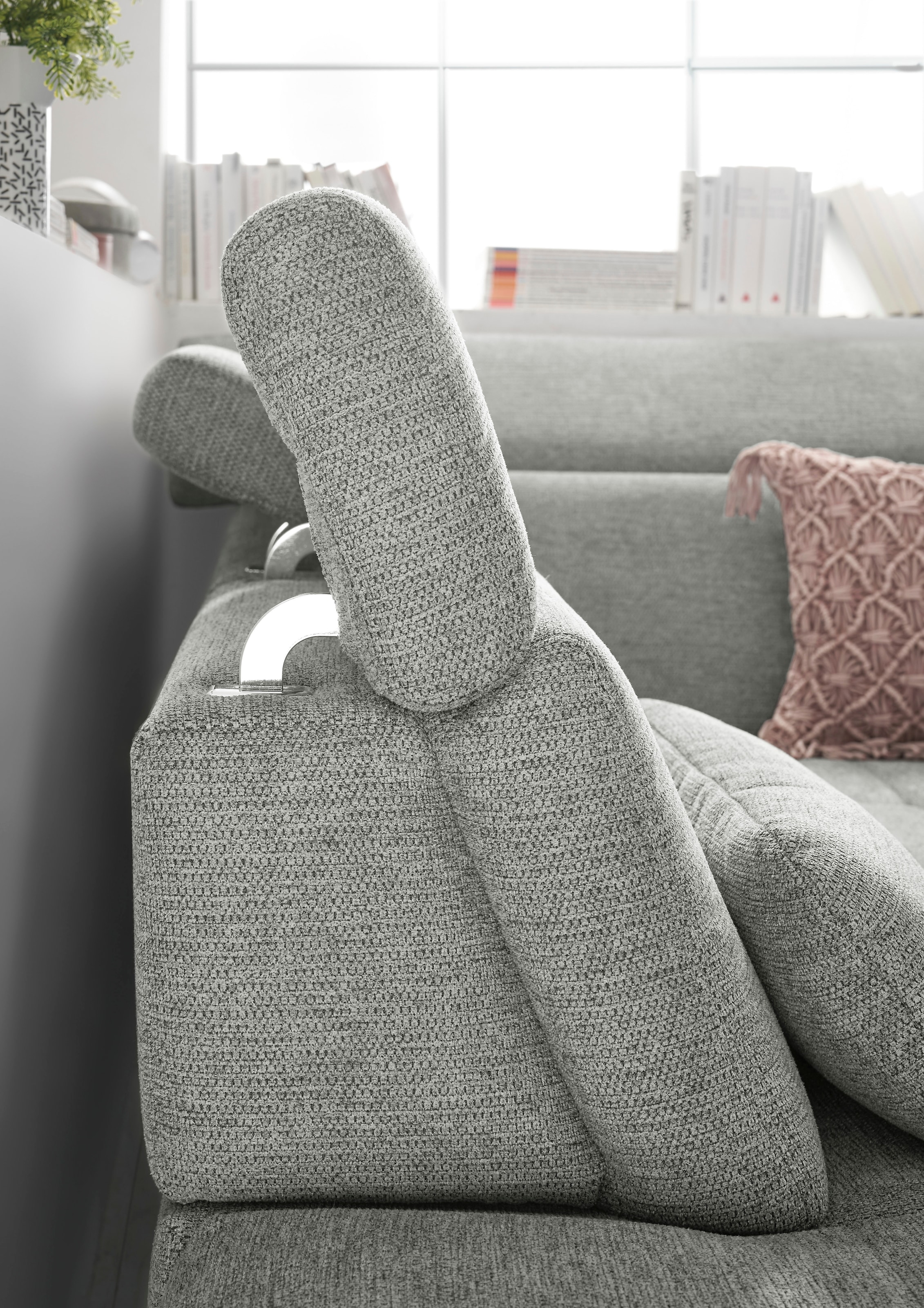 set one by Musterring Ecksofa »SO 3400 Sitzhöhe 47cm oder 49cm, Sitztiefe verstellbar, B/T 317/220 cm«, Kaltschaumpolsterung, Flachgewebe, whlw. mit Funktionen, Sitzhöhe 47