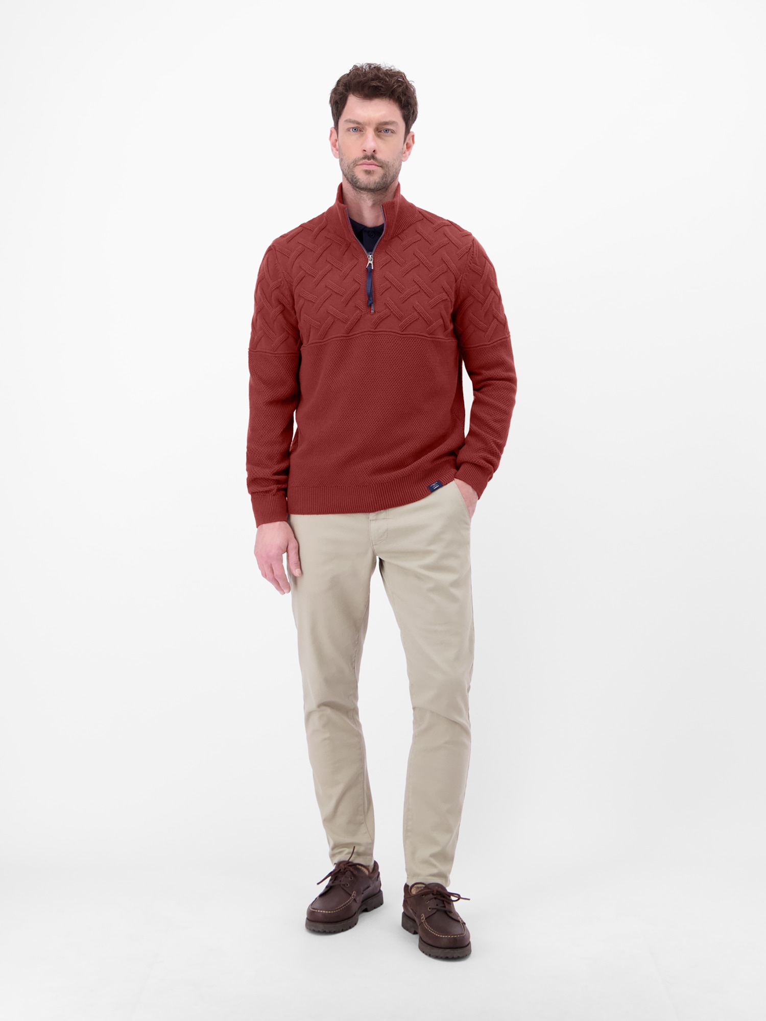 LERROS Strickpullover »Herren-Troyer mit Jacquardmuster«