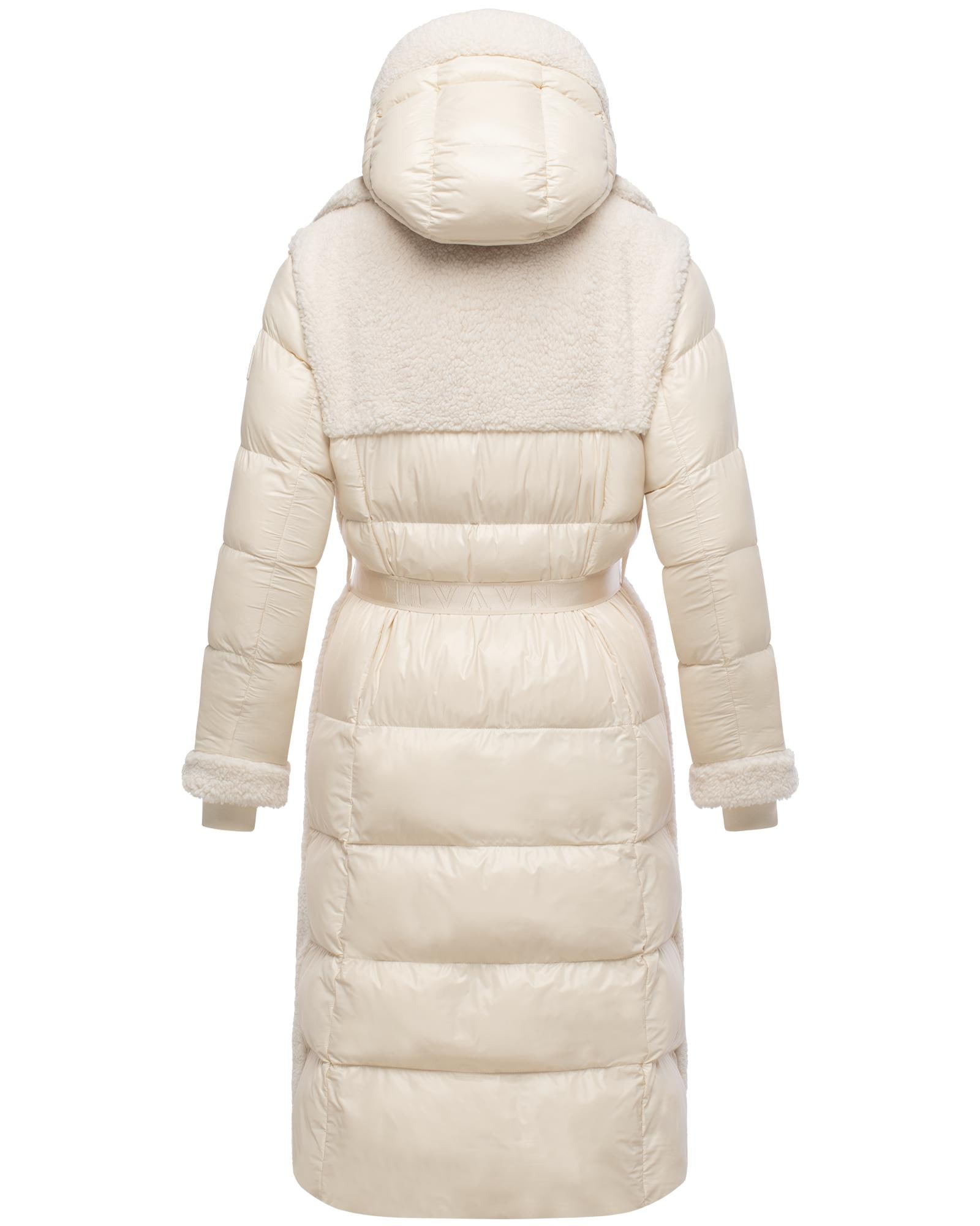 Navahoo Wintermantel »Kuscheltraum 14«, Modischer Damen Plüschmantel aus angesagtem Materialmix