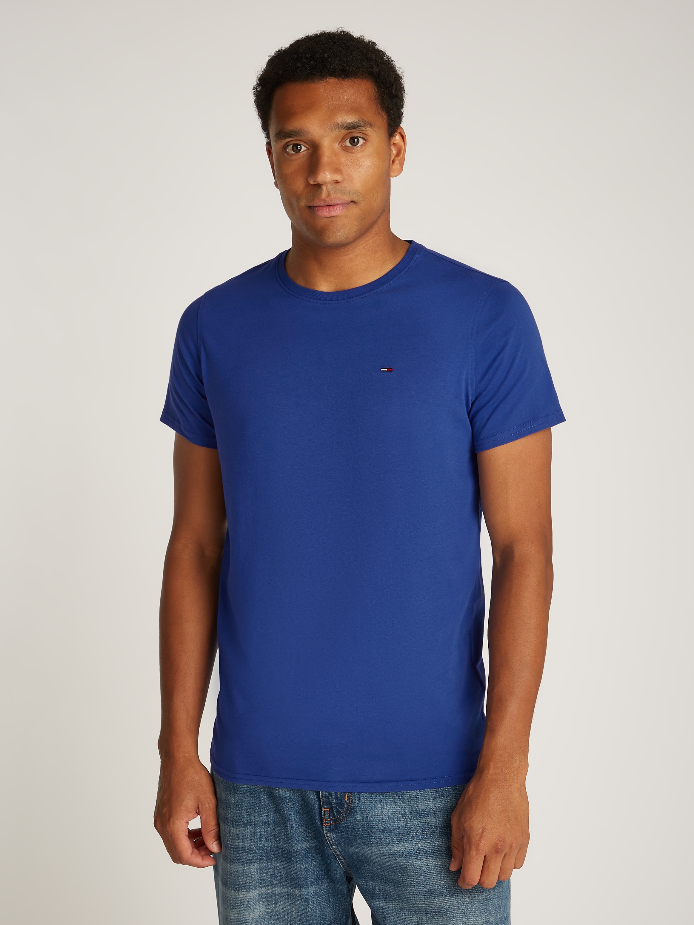 Tommy Jeans T-Shirt "TJM ESSENTIAL SOLID TEE", Regular Fit mit Rundhalsauss günstig online kaufen