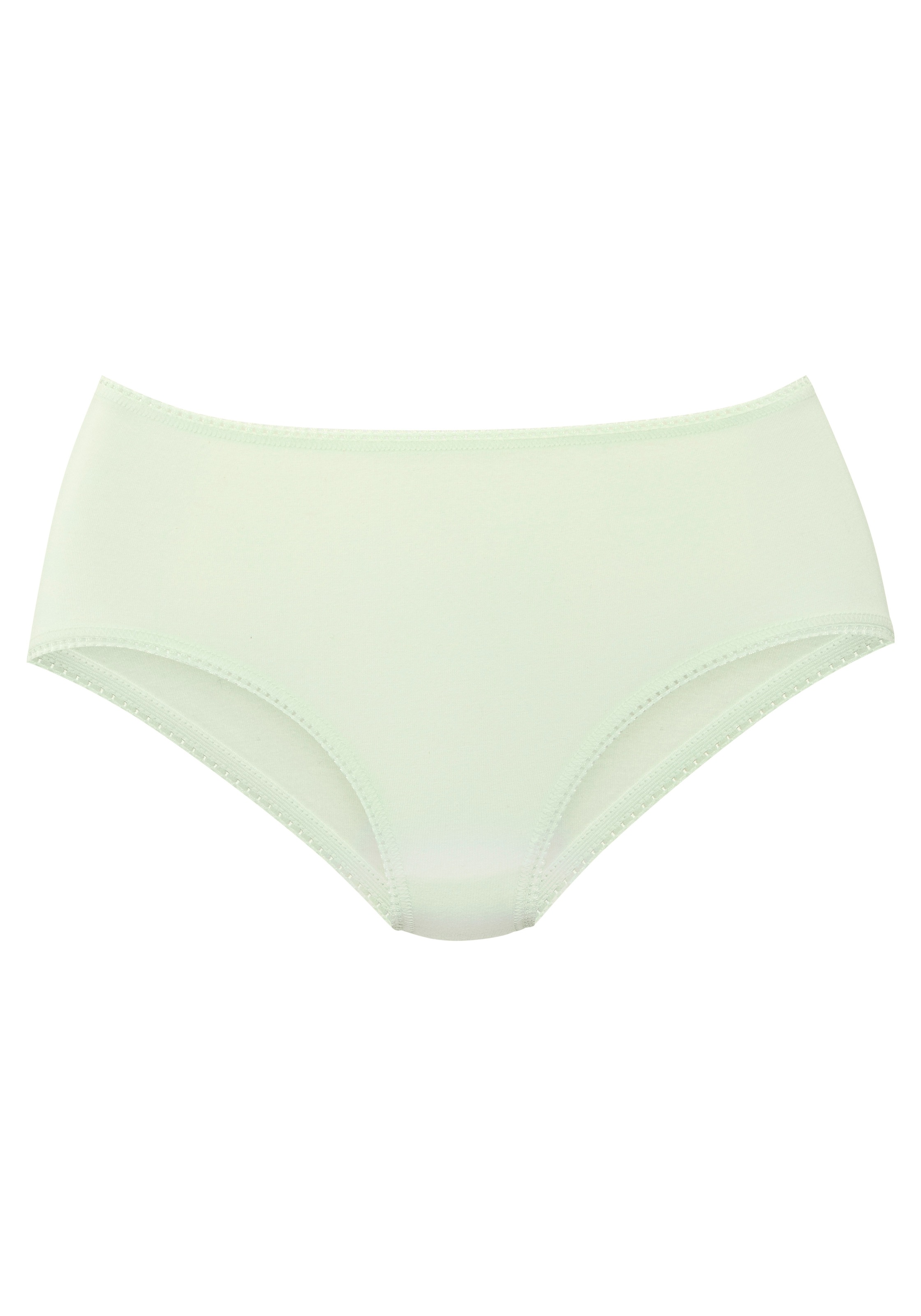 Thumbnail - LASCANA Taillenslip 3er Pack, Beinabschluss mit feiner Spitze, unifarbene Optik