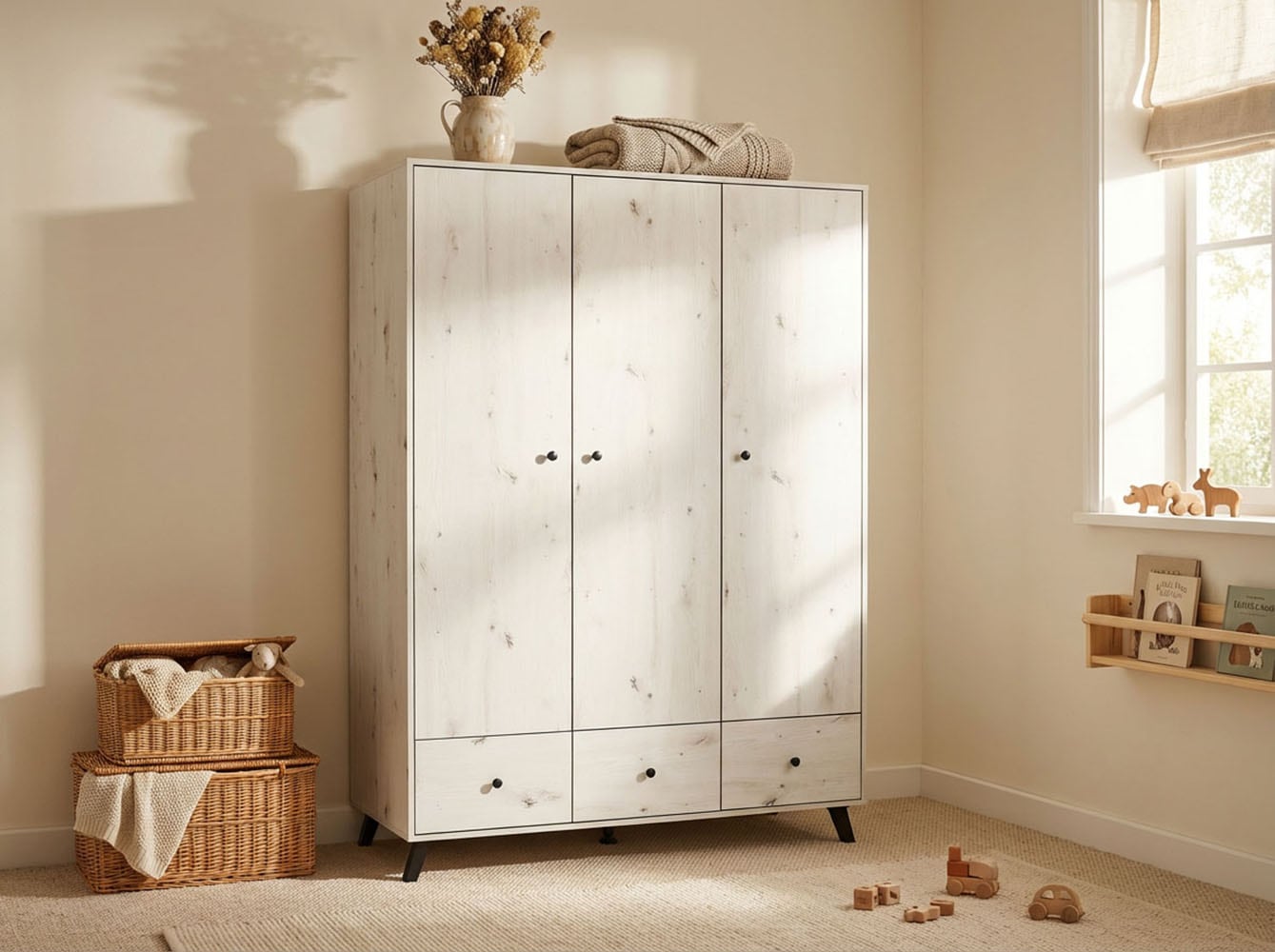 arthur berndt Babyzimmer-Komplettset »Babyzimmer Set »Lavea« 3-teilig« Set, Babymöbel-Set »Lavea«: Kleiderschrank, Kinderbett und Wickelkommode, 