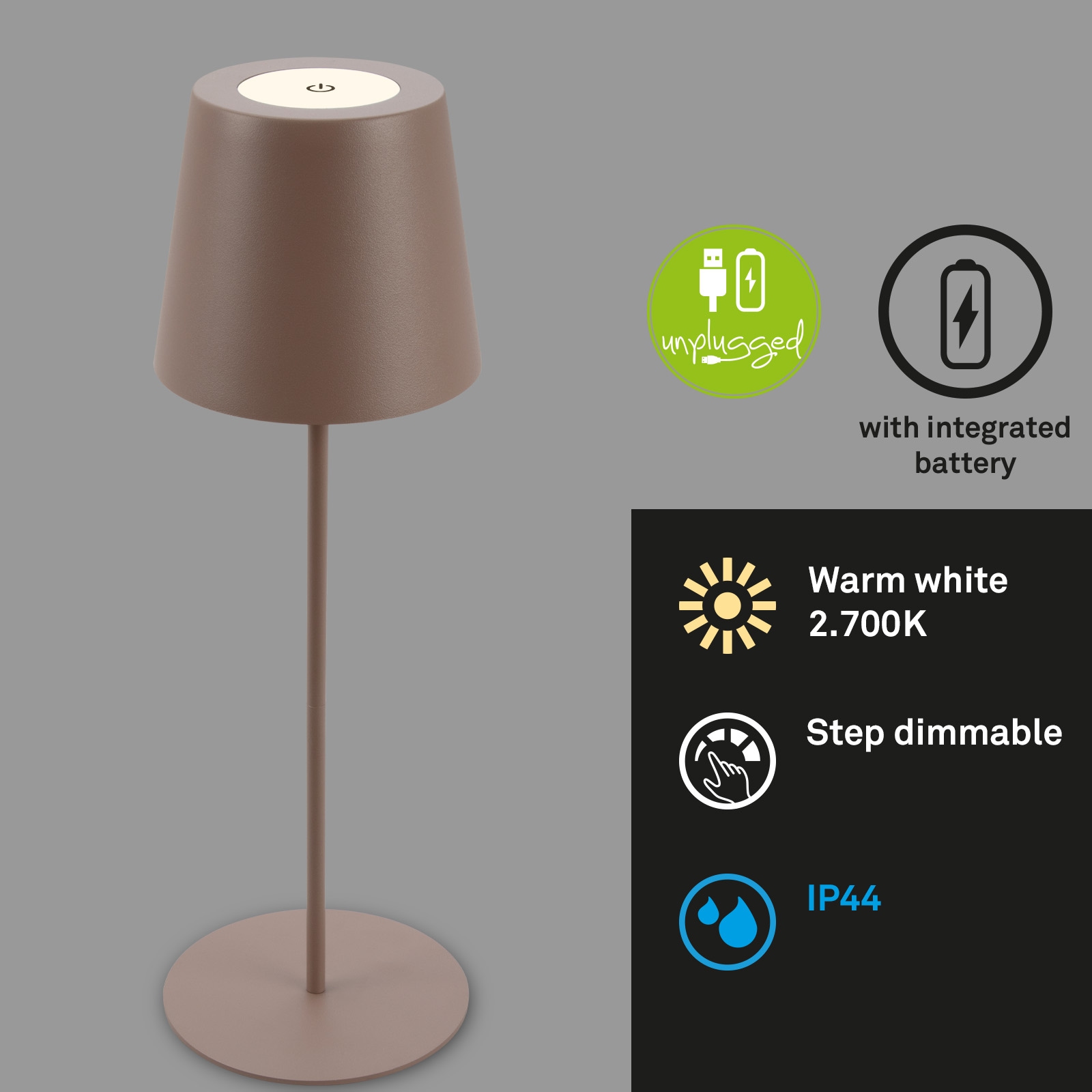 Briloner Leuchten LED Außen-Tischleuchte »Coloris«, Leuchtmittel LED-Modul | LED fest integriert