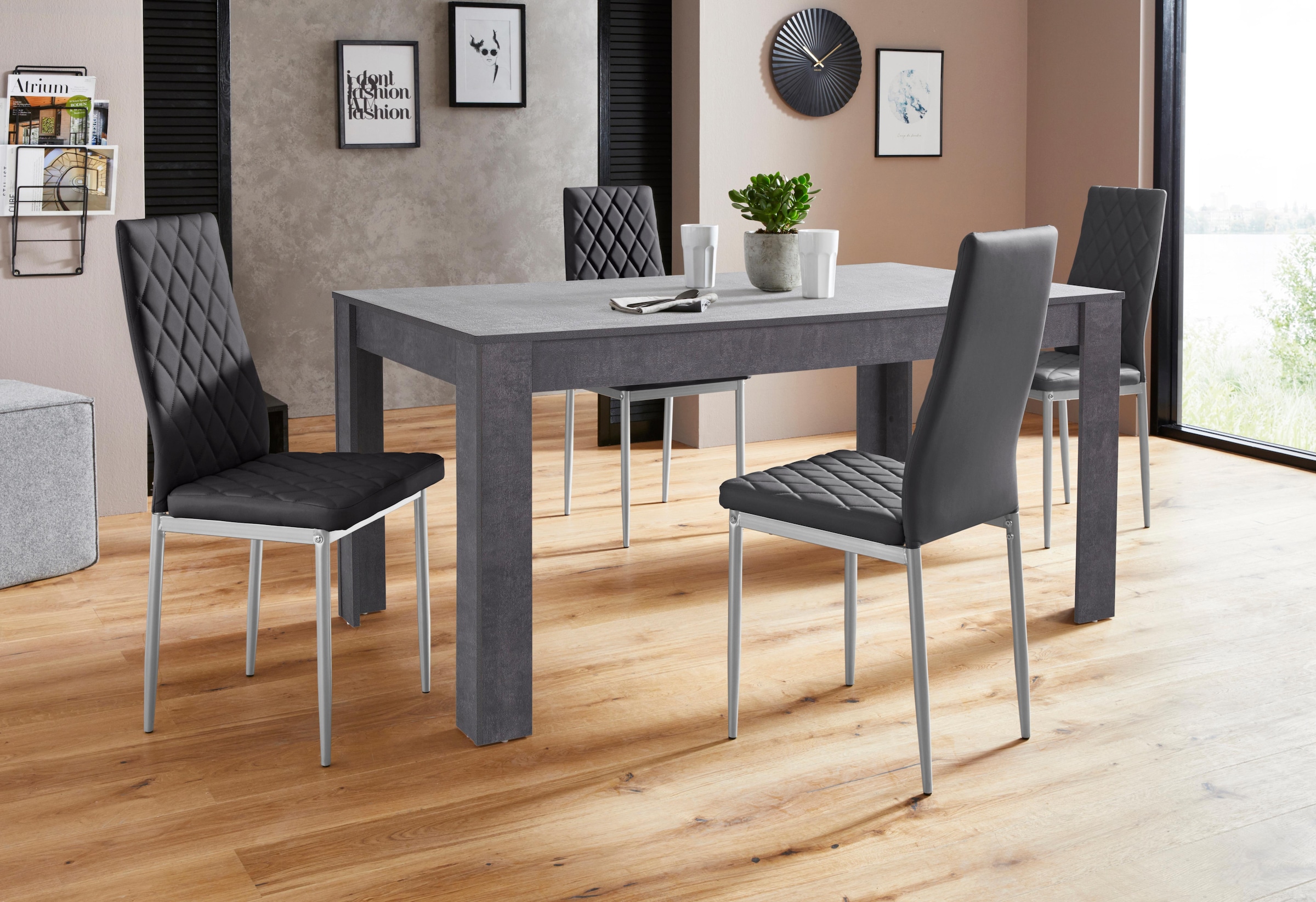 INOSIGN Essgruppe "Lynn160/Brooke" Set, 5 Stk. tlg. Tisch mit 4 Stühlen günstig online kaufen