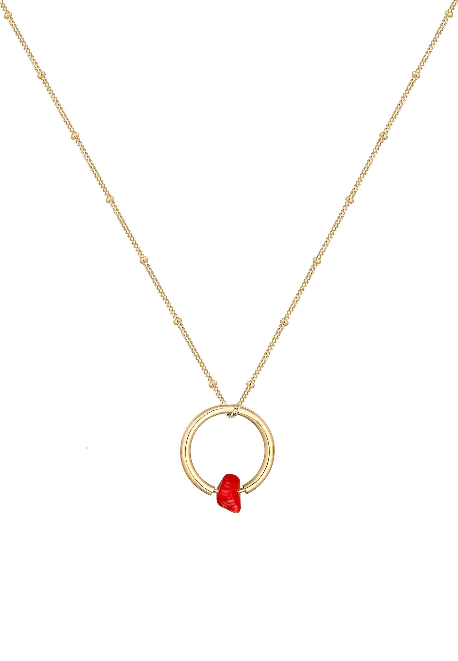 Elli Collierkettchen »Kugelkette Kreis Geo Korallen-Bead 925 Silber«