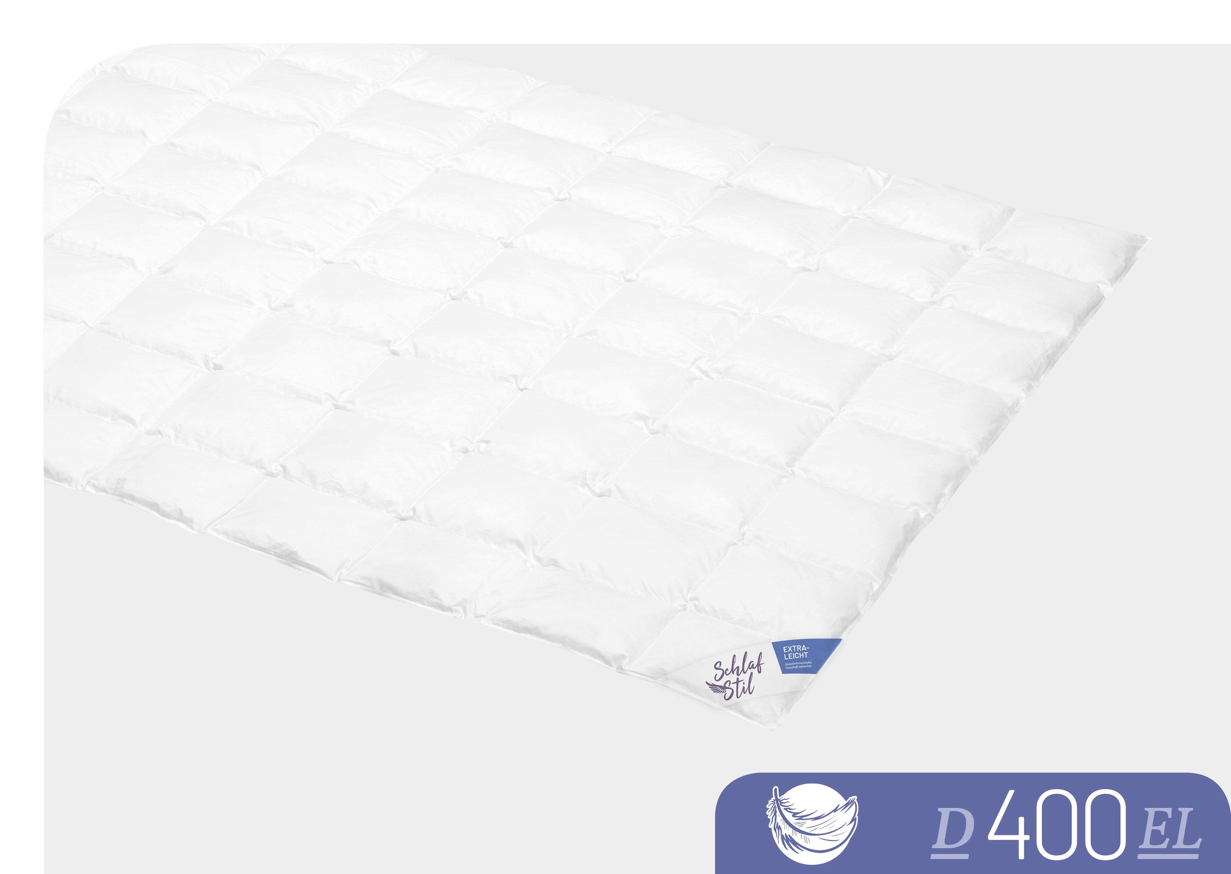 Schlafstil Daunenbettdecke »D400« extraleicht Füllung 90Daunen10Federn 1 Stk. tlg. hergestellt in Deutschland, allergikerfreundlich