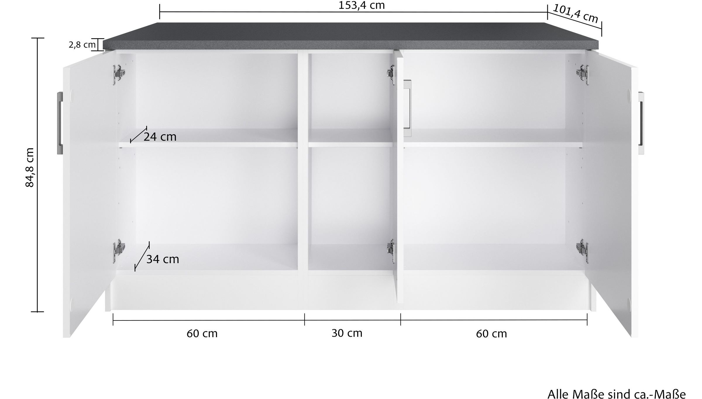 KOCHSTATION Kücheninsel »KS-Toronto«, Breite 153 cm, MDF-Fronten, Flaschenregal