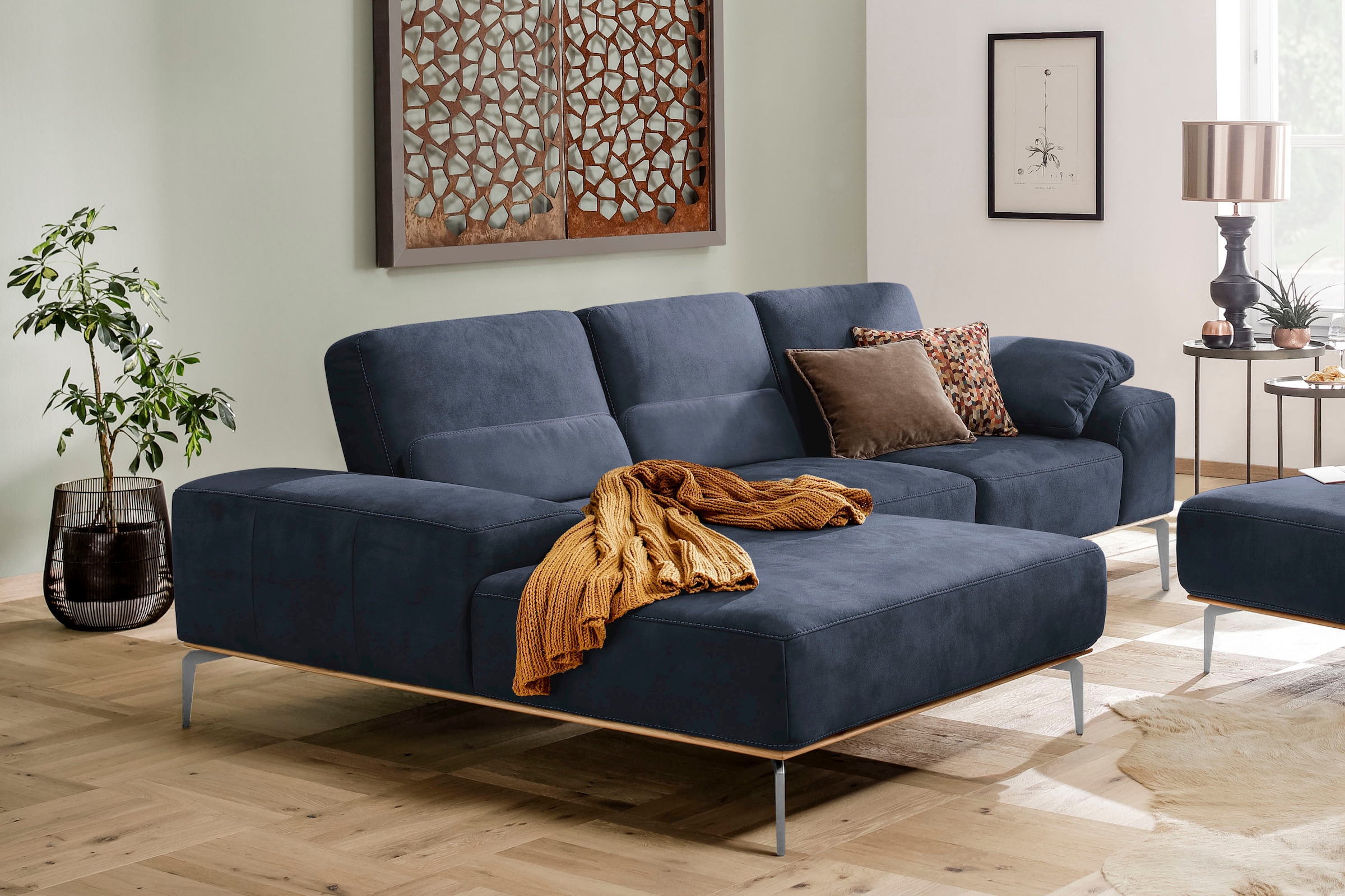 W.SCHILLIG Ecksofa "run", mit elegantem Holzsockel, Füße in Chrom glänzend, günstig online kaufen