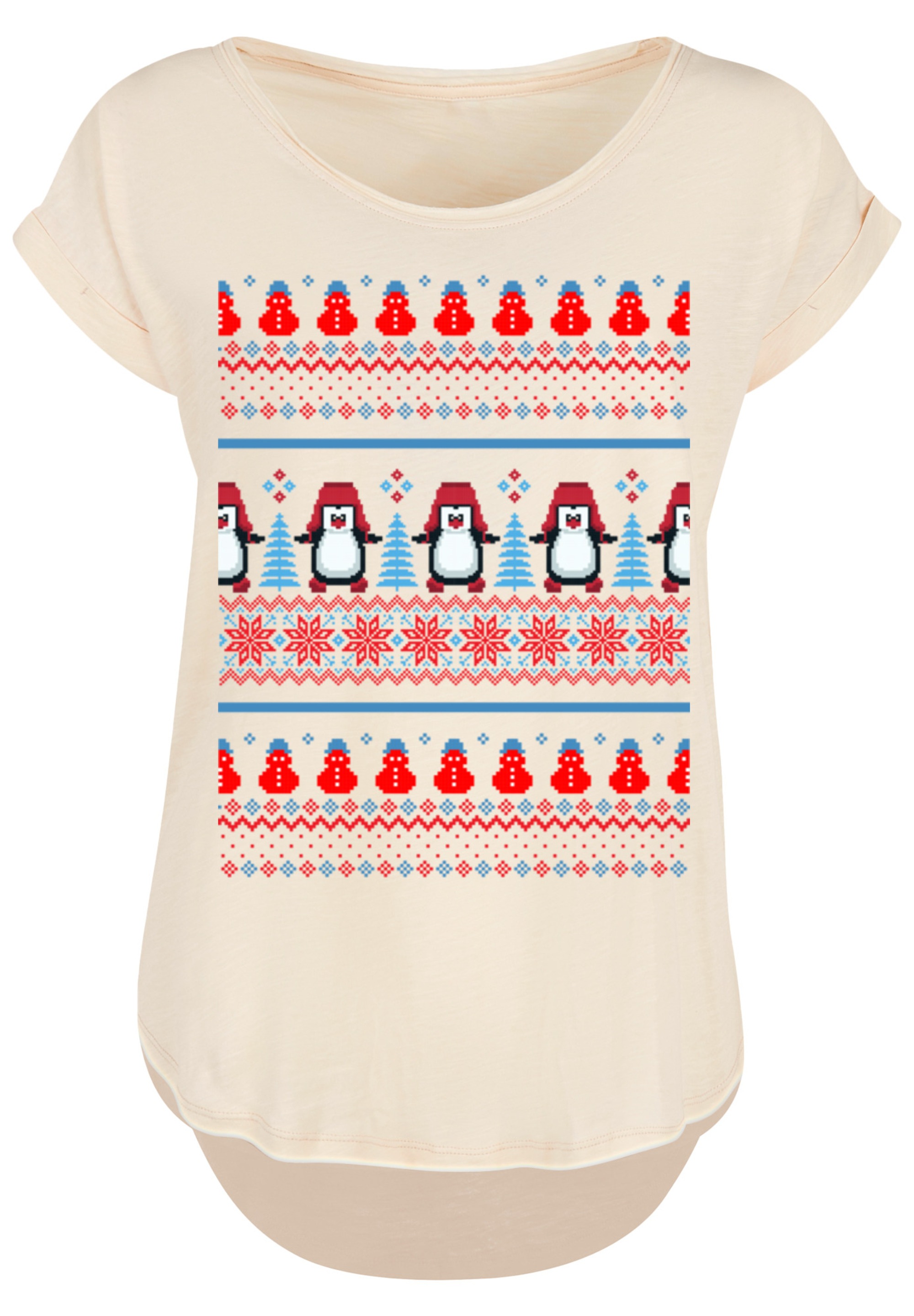 F4NT4STIC T-Shirt »Christmas Pinguin Muster«, Print