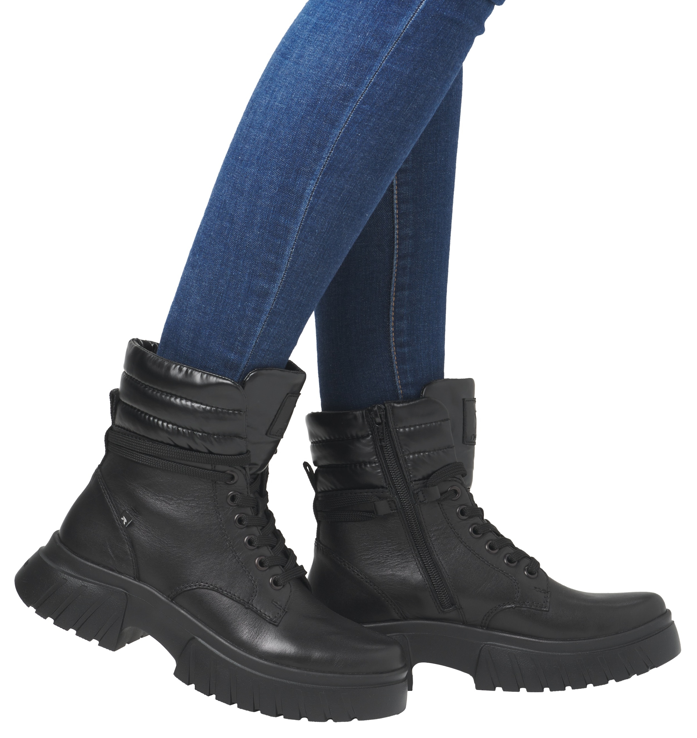 Rieker EVOLUTION Schnürboots, Stiefelette, Plateauboots mit Schaftrandpolsterung