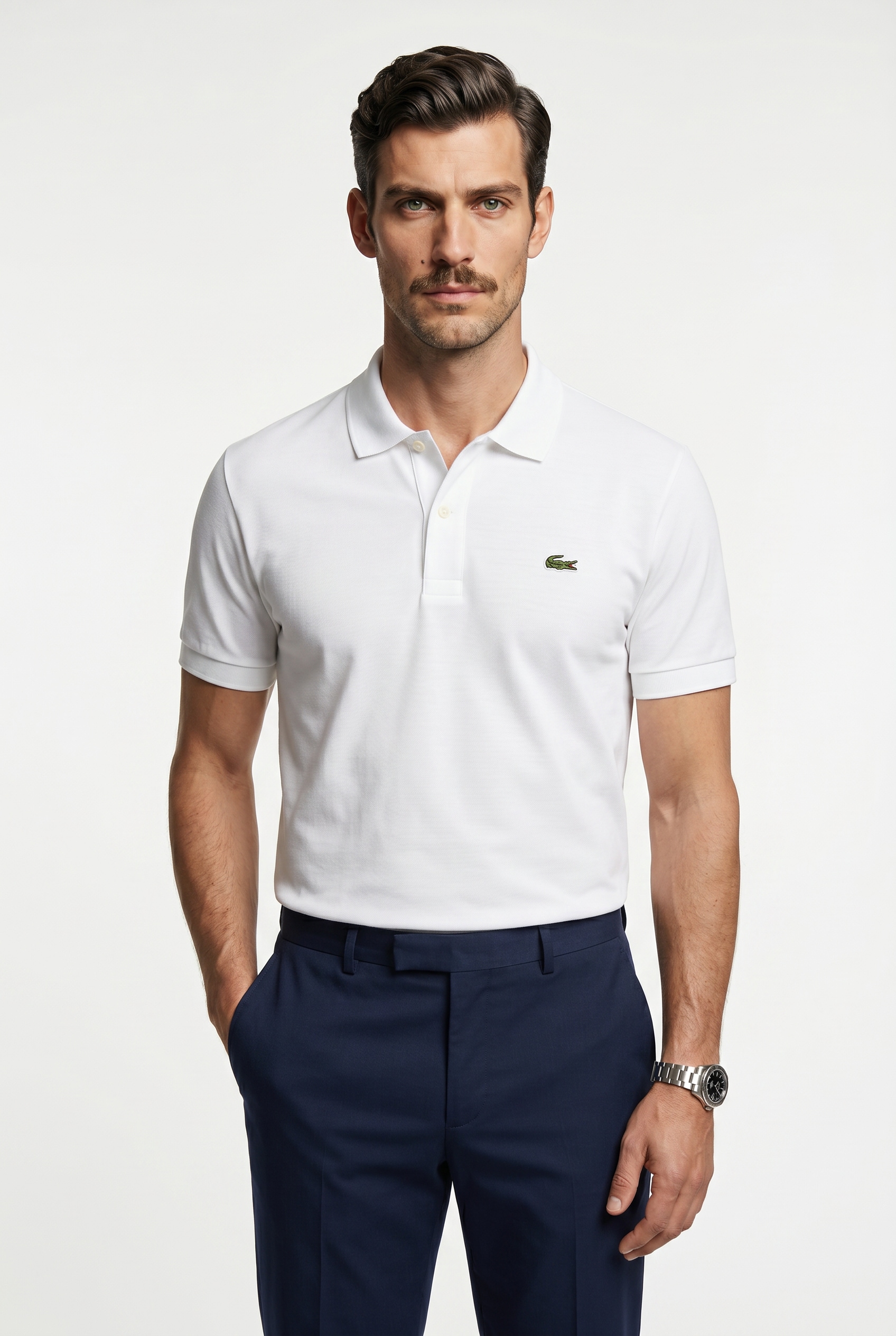 Lacoste Poloshirt Polokragen, Jersey-Qualität, gesticktes Krokodil auf der Brust