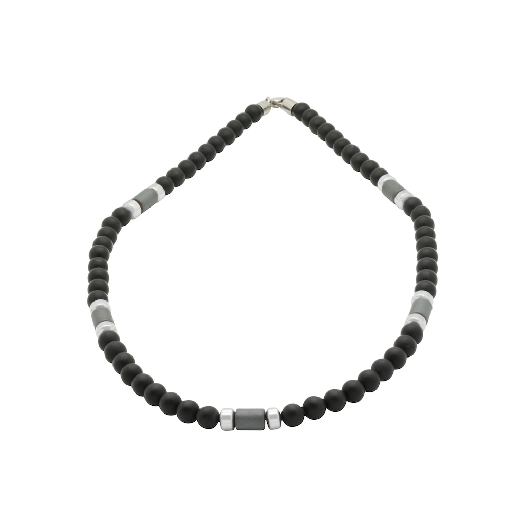 Firetti Collier »Schmuck Geschenk Halsschmuck Halskette Ankerkette Onyx Hämatit«