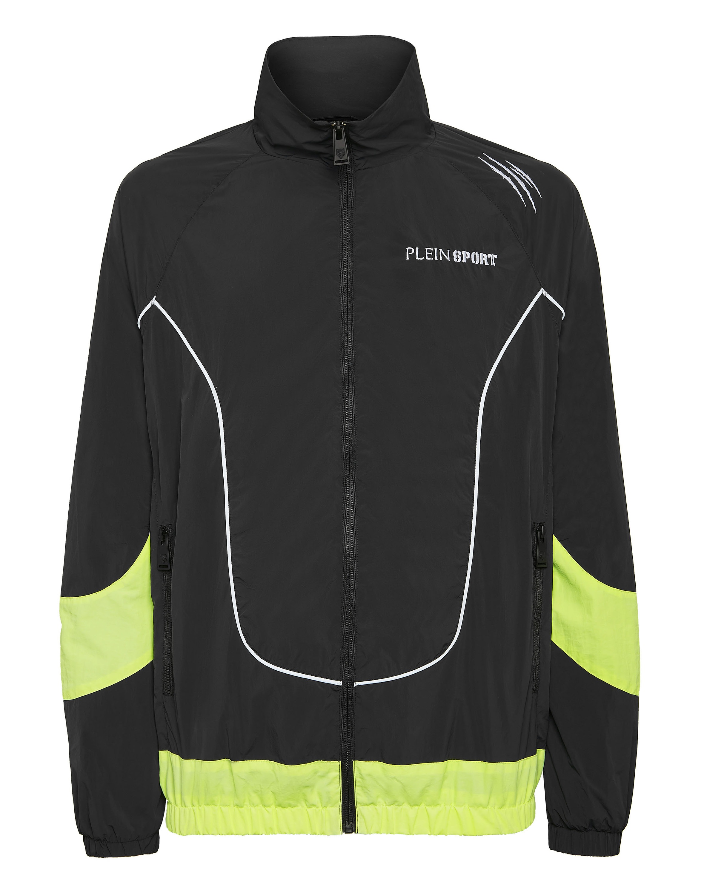 Yoga-Sweatjacke PLEIN SPORT "Scratch", Jungen, Gr. S, gelb (0229, schwarz, gelbfluo), Obermaterial: 100% Polyamid; Futter: 100% Polyester, Sweatjacken
