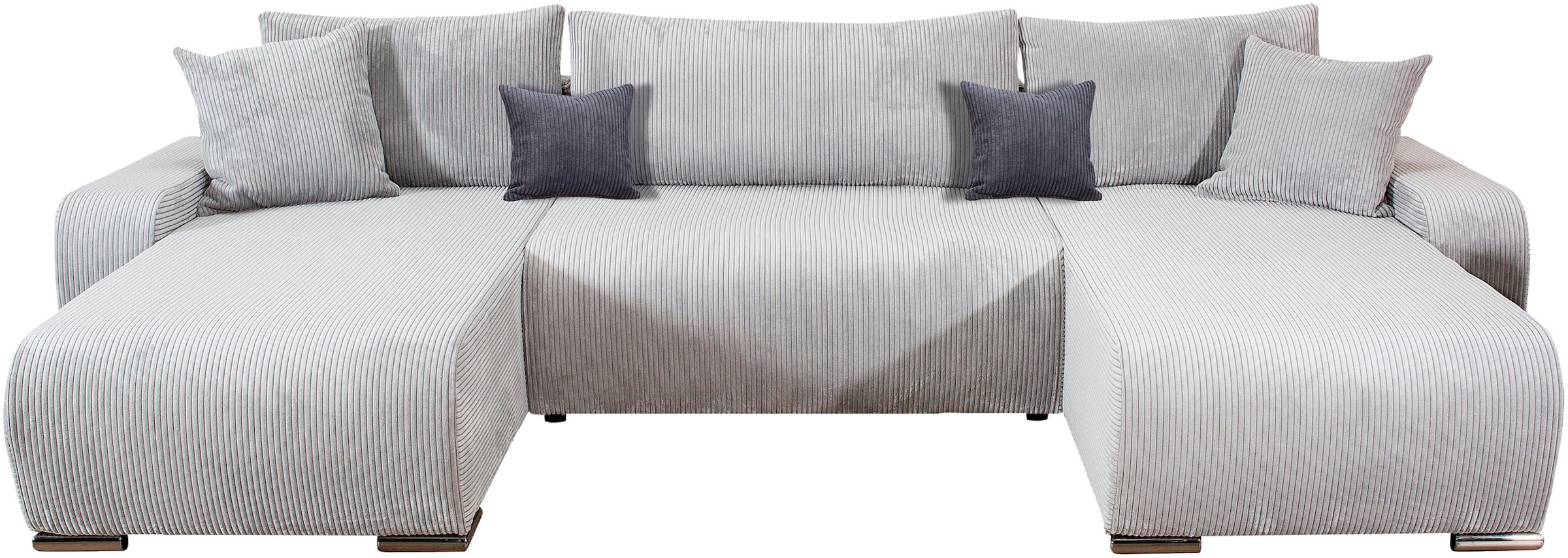 COLLECTION AB Wohnlandschaft »Paola U-Form«, mit Schlaffunktion, Stauraum, Zierkissen und Bonnellfederkern, Cord